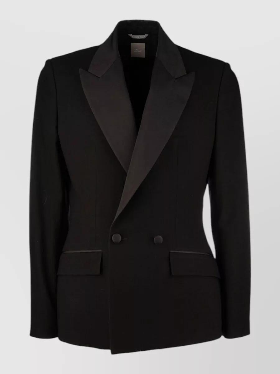 Black Double-Breasted Suit Jacket