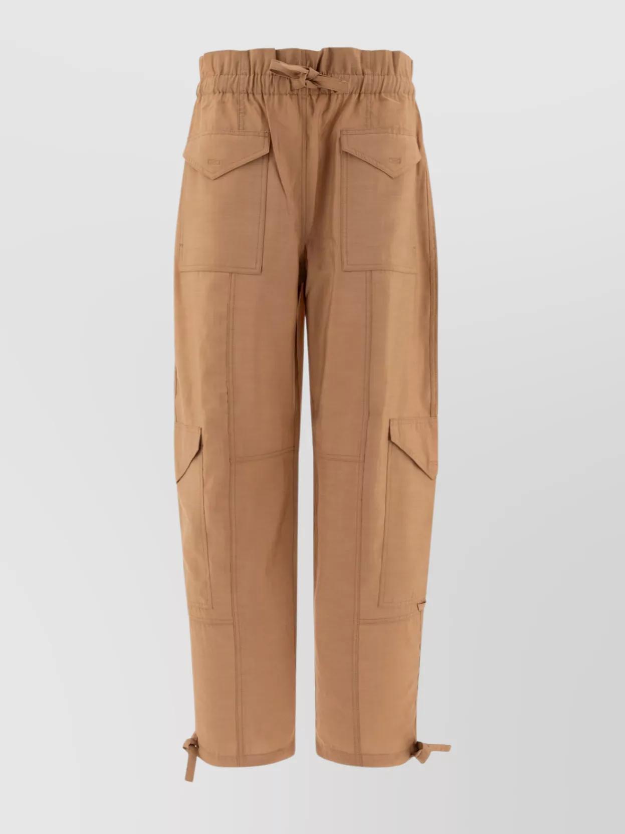 パンツ GANNI Stretch Shell Elasticated Cargo Pants Black Black Nylon Elasticated Trousers | GANNI