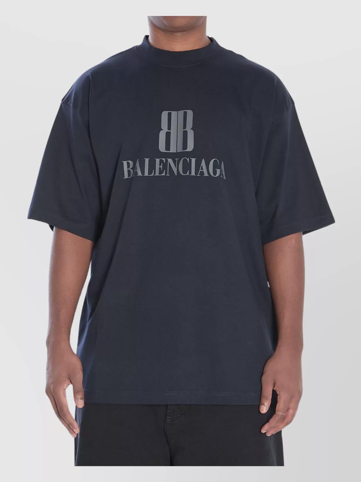 【Balenciaga】 DistressedコットンブレンドジャージTシャツ BALENCIAGA Distressed Logo-Embroidered Cotton-Jersey T-Shirt