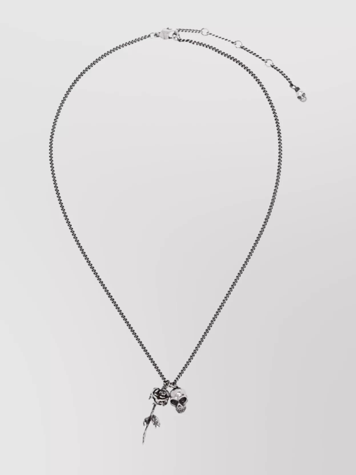 ネックレス・チョーカー alexander mcqueen SS25 SKULL NECKLACE (809456 J161N0926) Alexander McQueen Skull necklace in palladium | TheDoubleF