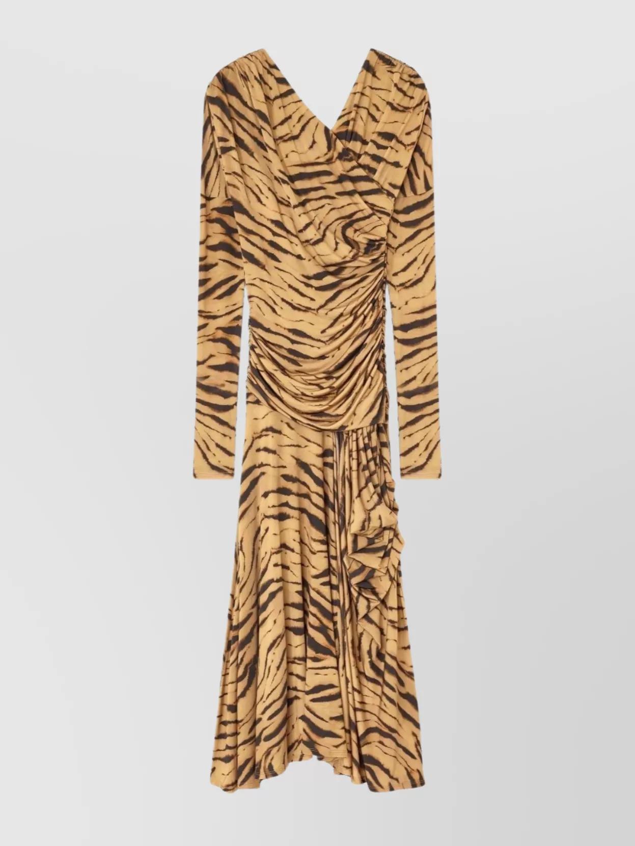 ワンピース GANNI Printed Cotton Maxi Strap Dress Ganni Stripe Cotton Maxi Strap Dress - Multi Color | Garmentory