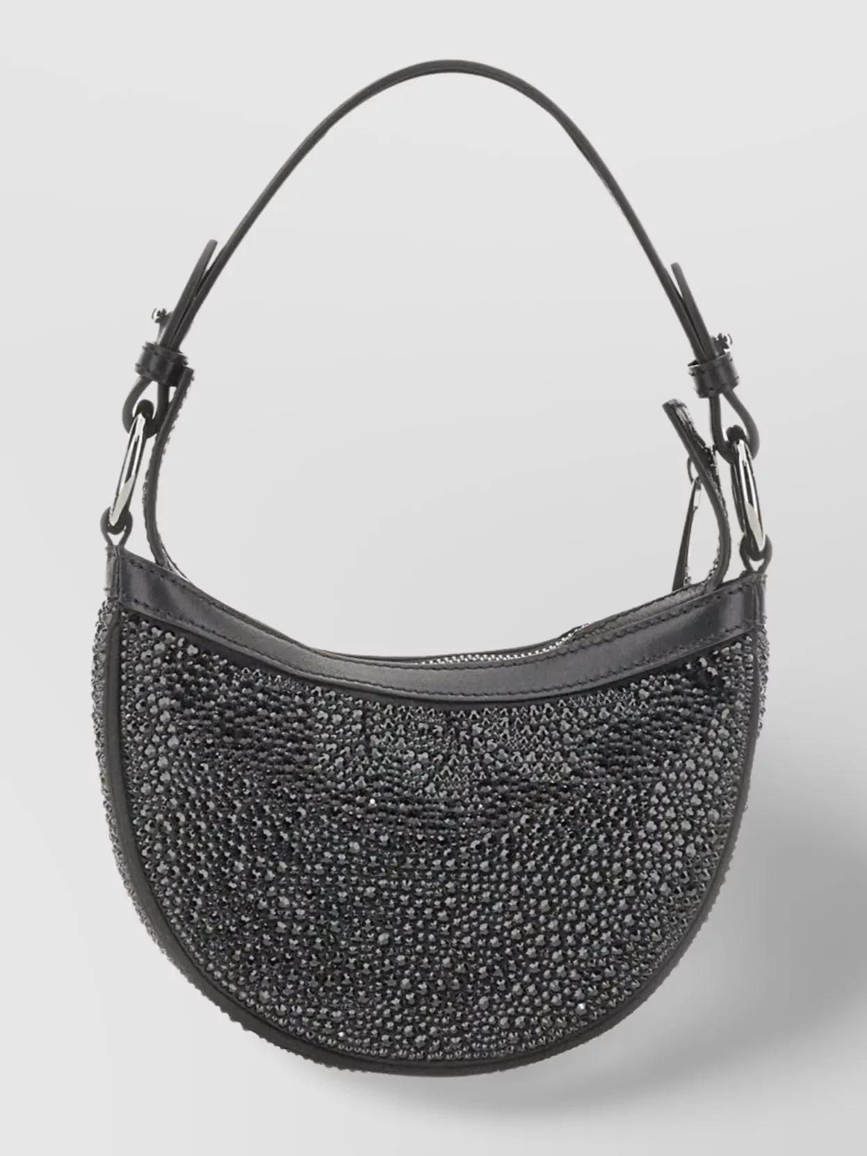 Versace Crystal Mini Hobo Bag in Gray | Lyst