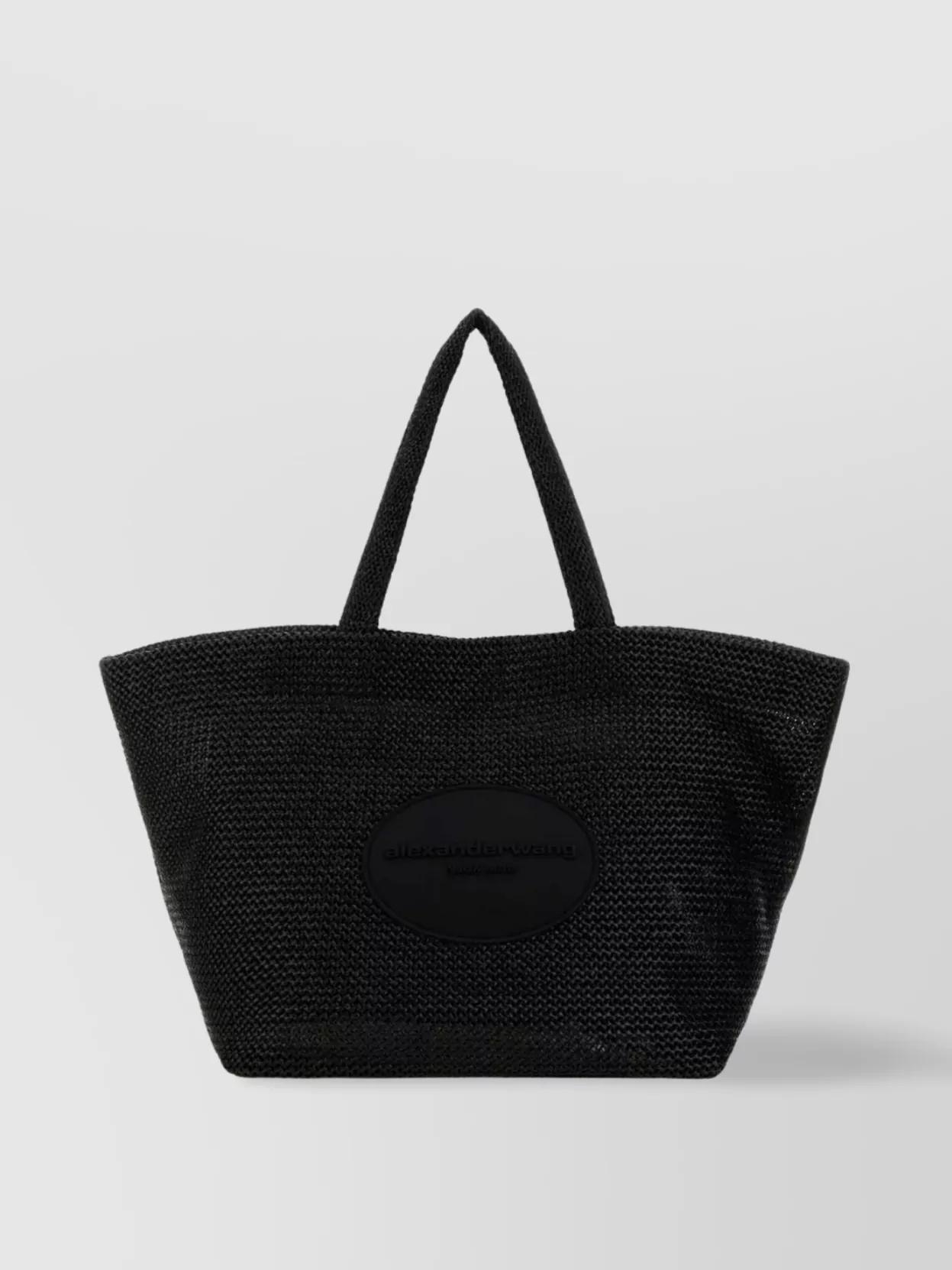 【送料&関税込】Alexander Wang Black Crochet Xl Punch Shoppi Alexander Wang Crochet Xl Punch Shopping Bag in Black | Lyst