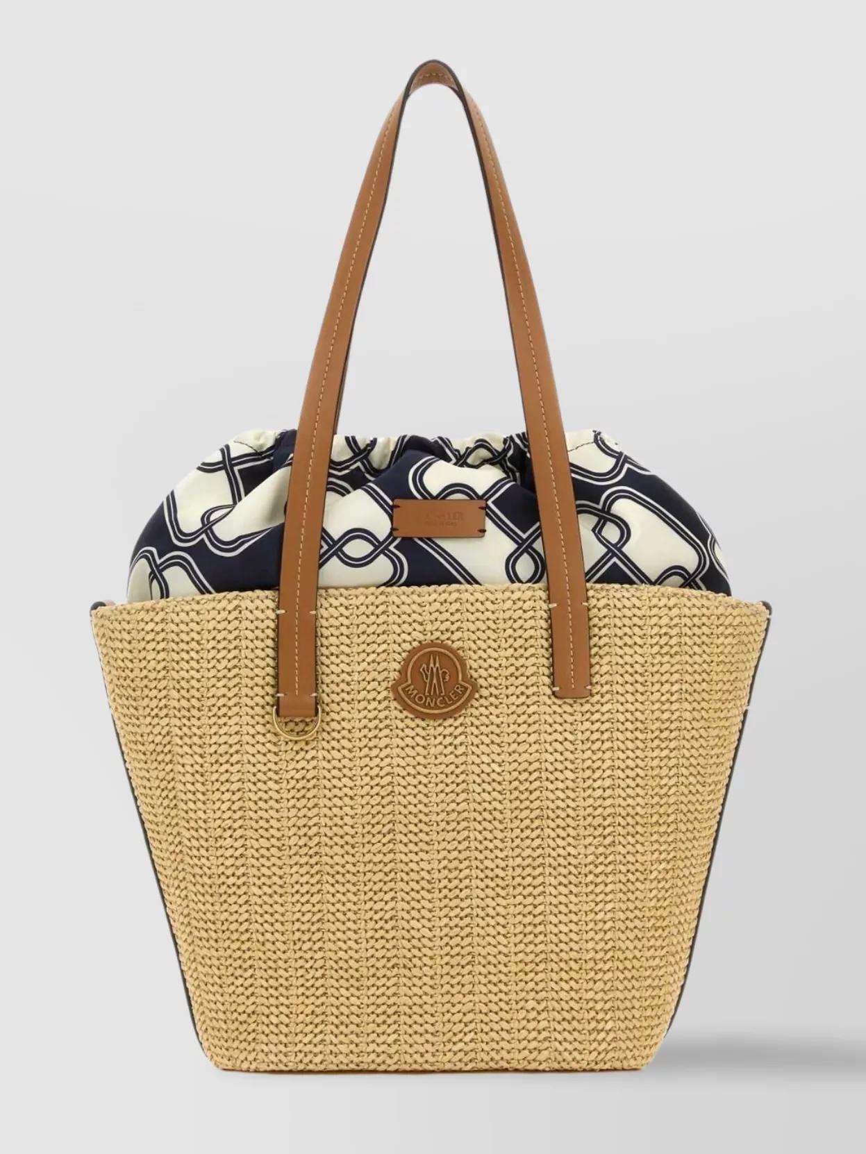 セール♪Moncler HUBBA TOTE Moncler - Hubba raffia tote bag panna - The Corner
