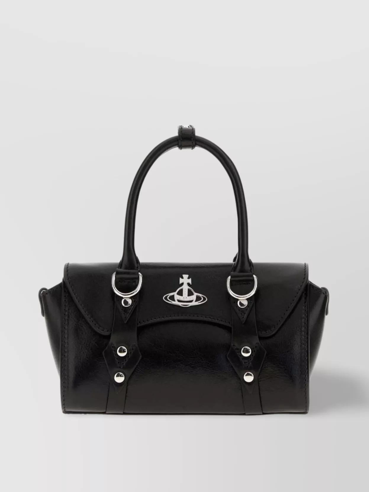 【送料&関税込】Vivienne Westwood Black Top Handle Bag Vivienne Westwood Black Utility Shopper Tote Vivienne Westwood