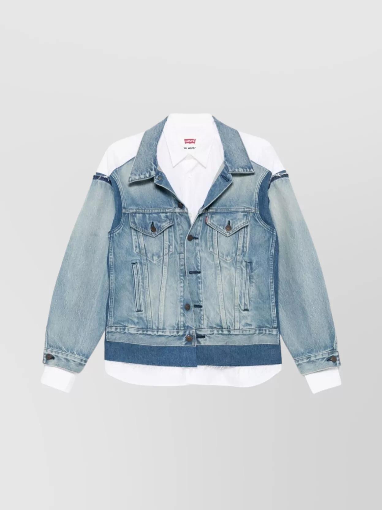 ジャケット JUNYA WATANABE Woman Jacket Blue JOJ201051 1 Junya Watanabe: Levi's Women's Denim Trucker Jacket (Indigo