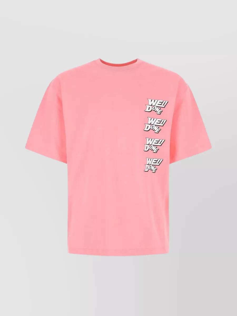 Pink Spellout We11done online Welldone Cotton Jersey Crewneck