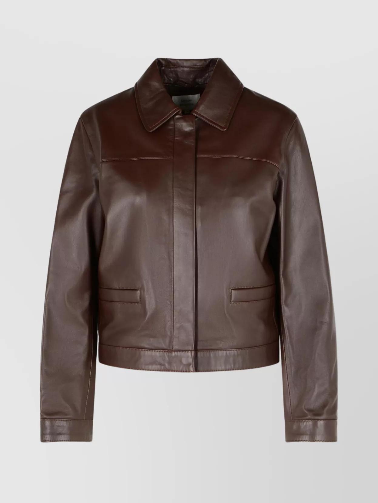【関税込み】Loulou de Saison ブラウン Ascot レザージャケット 関税込み】Loulou de Saison ブラウン Ascot レザージャケット
