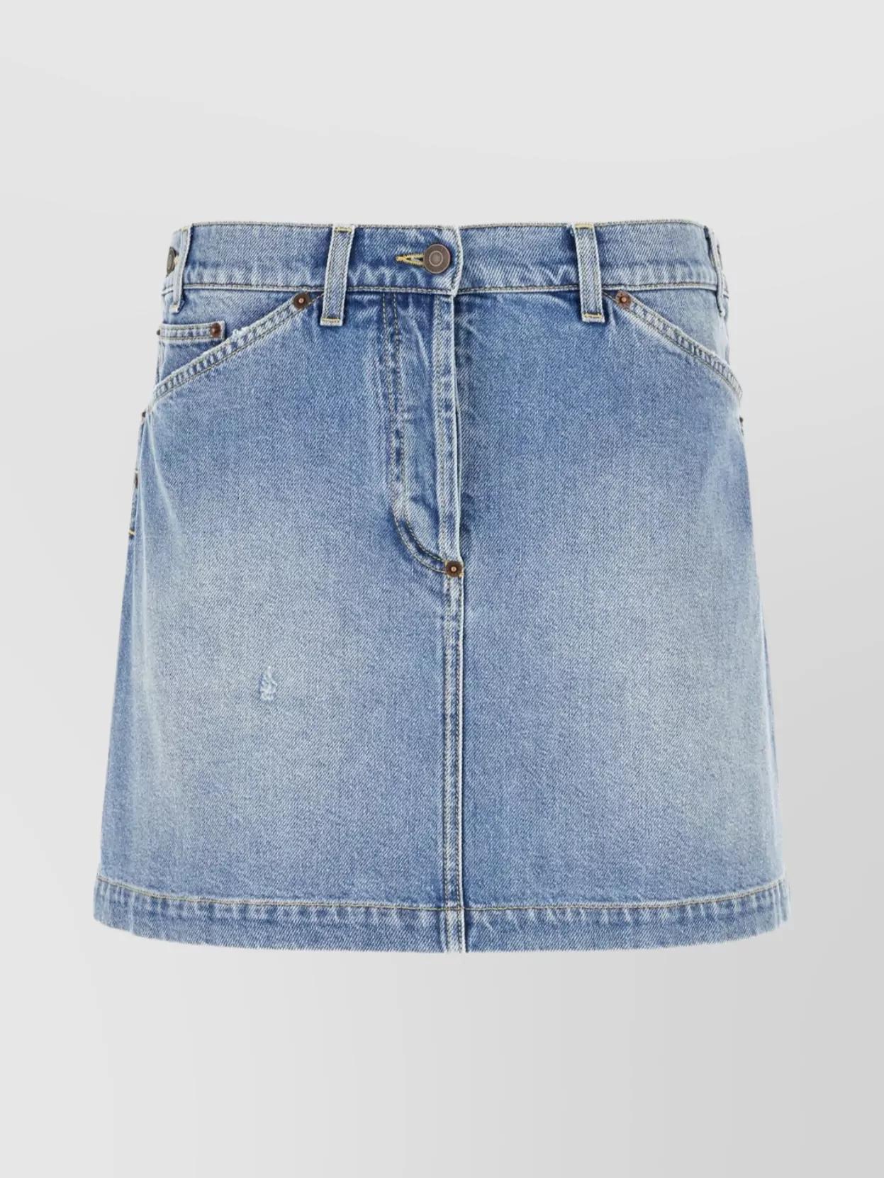 ミニスカート MOSCHINO Women Skirts 048382040516 Grey Moschino GRAY Mini Skirt WHITE CLOUDS SIDE ZIPPER CROSSGRAIN