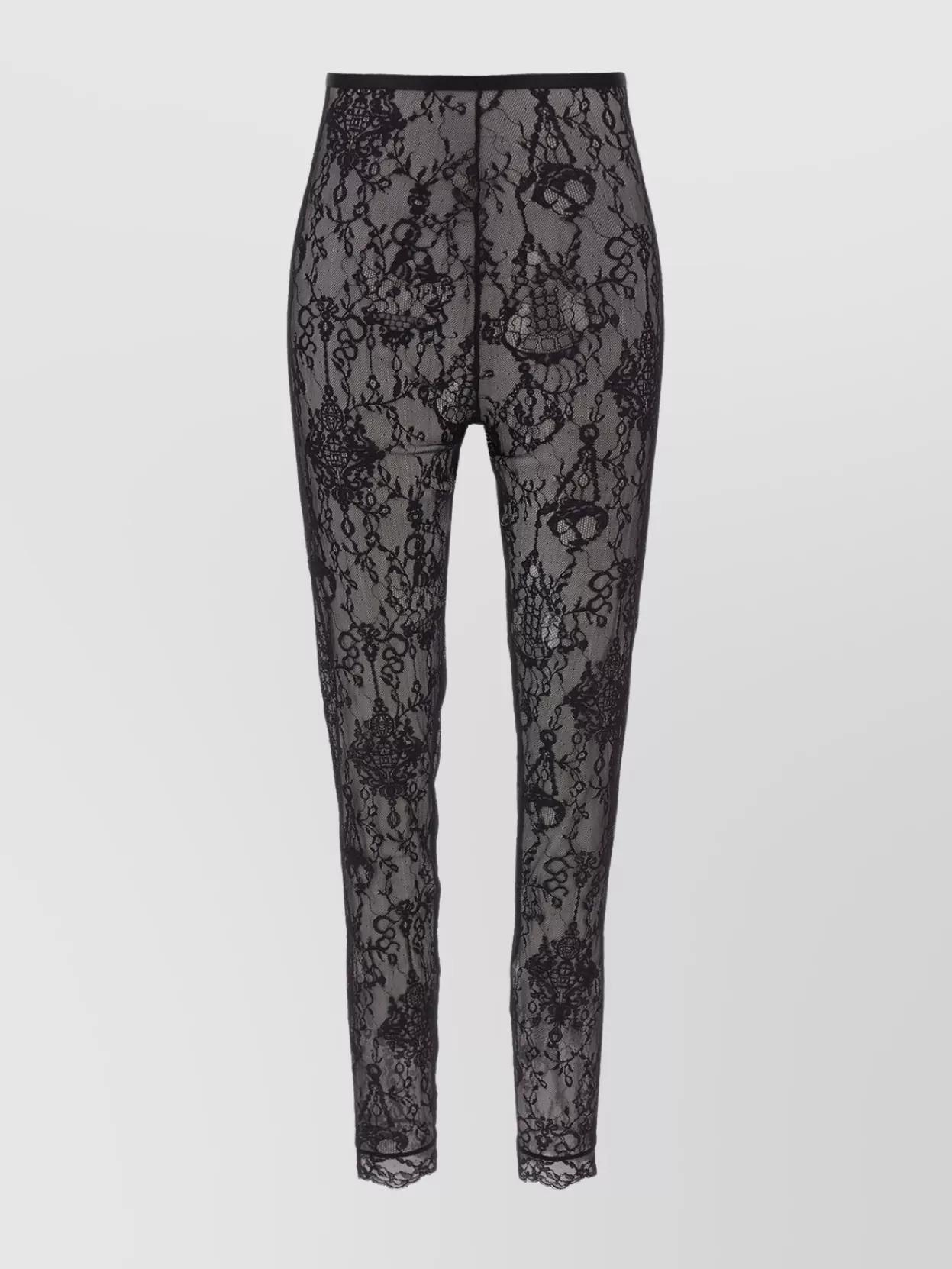 ボトムスその他 GIVENCHY SS25 Lace chandelier leggings (BWB04A20H2001 001) Givenchy Black Sheer Leggings Givenchy