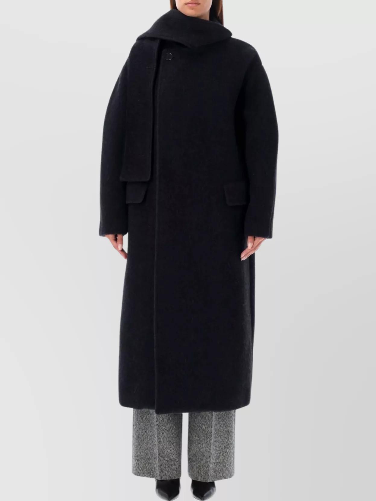 msgm-Black-Wool-Blend-Coat- msgm-Black-Wool-Blend-Coat-