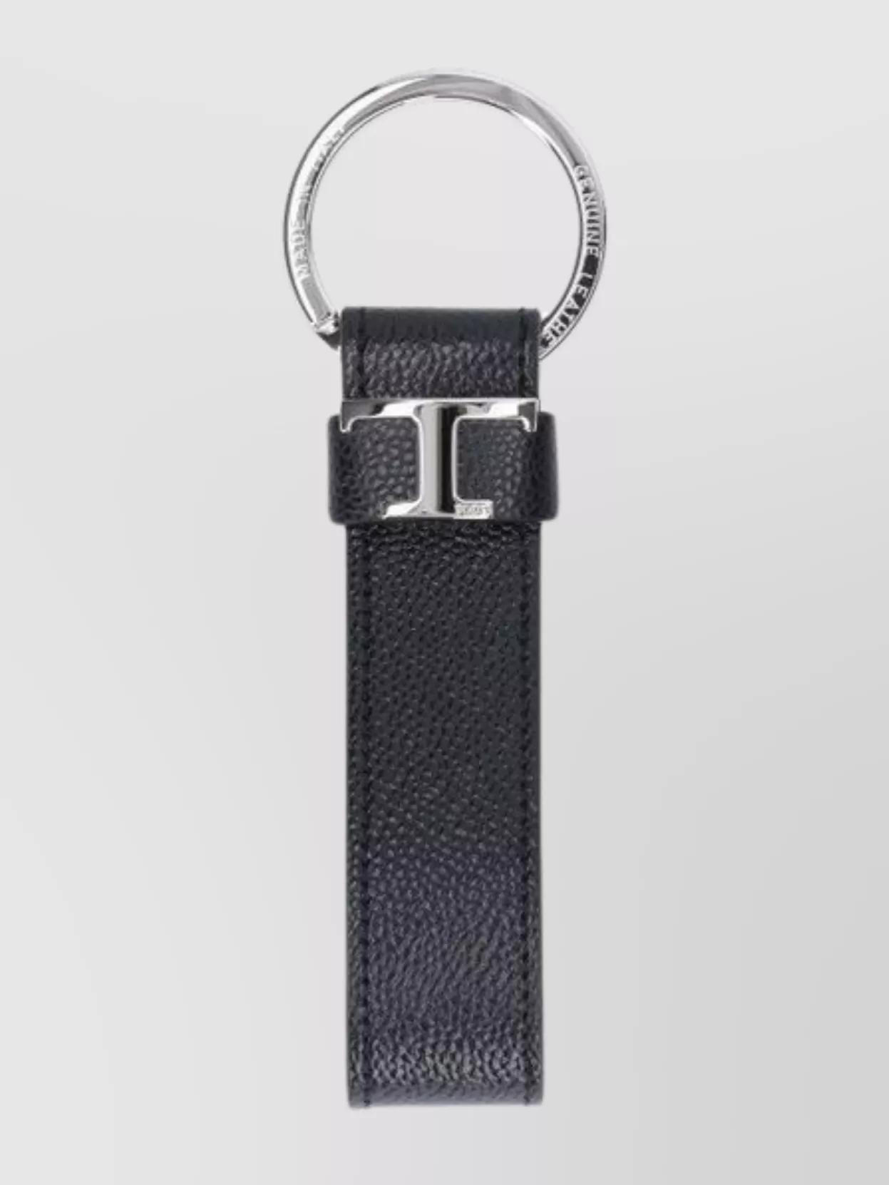 Tod's Key Holders Leather Metal Ring in White for Men Lyst UK