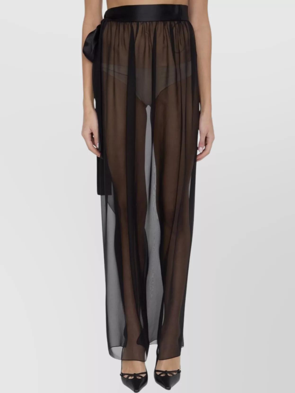 スカート Dolce & Gabbana Long silk chiffon skirt Long silk chiffon skirt with belt in Black for Women