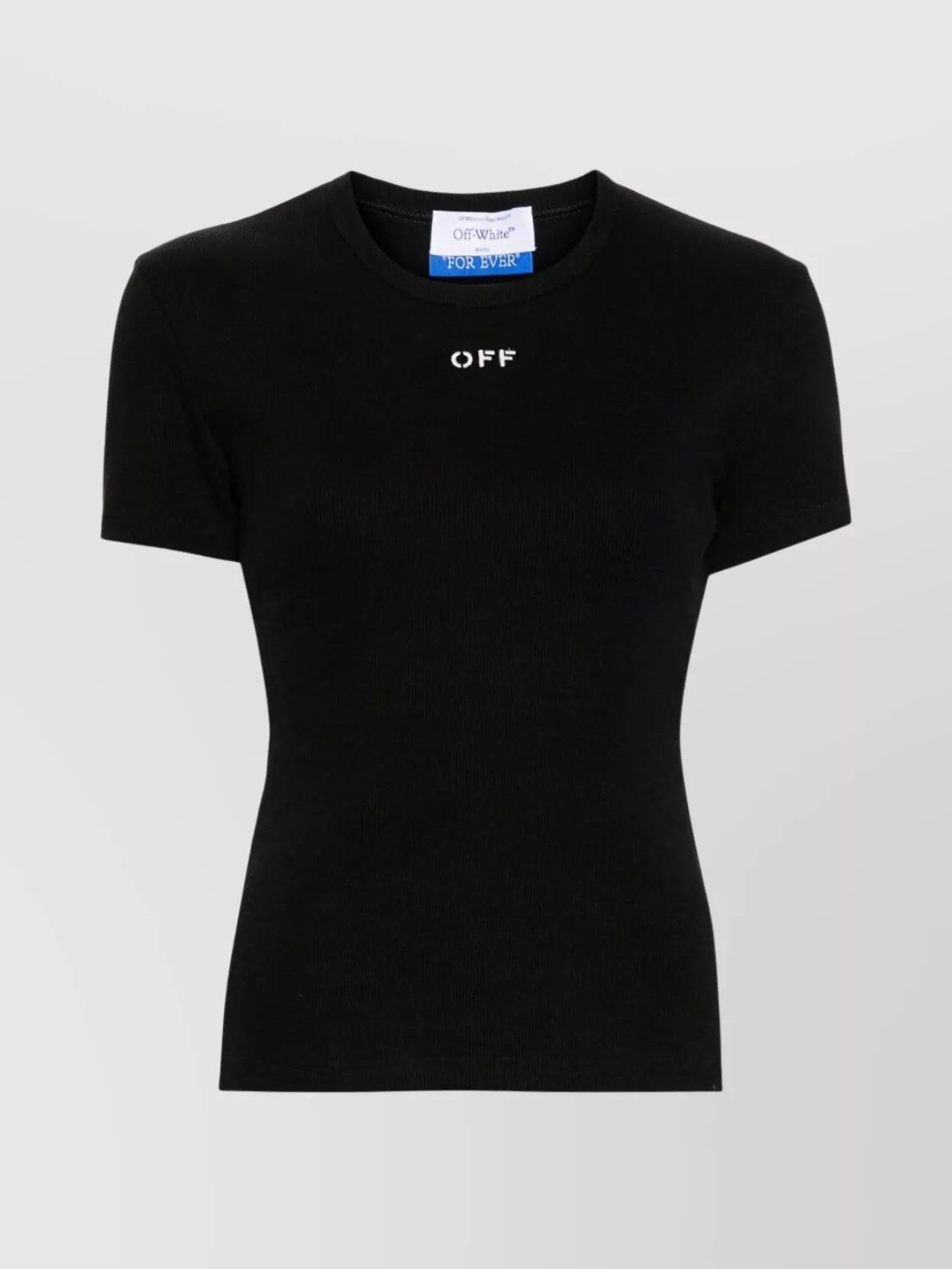 Tシャツ・カットソー OFF WHITE Women Tops OWBA075C99FLE001 1001 black Off-White logo-print short-sleeve T-shirt | Black | FARFETCH JO