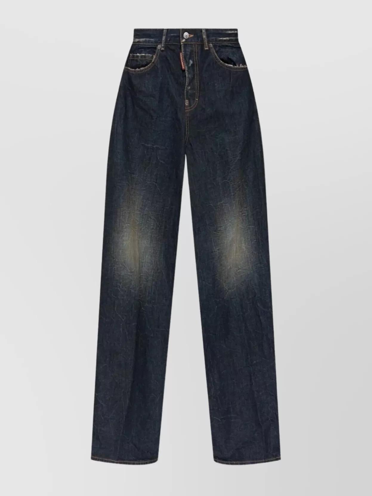 デニム・ジーパン DSQUARED Stretch Denim Traveller Wide-Leg Jeans DSQUARED2 wide-leg Jeans | Blue | FARFETCH