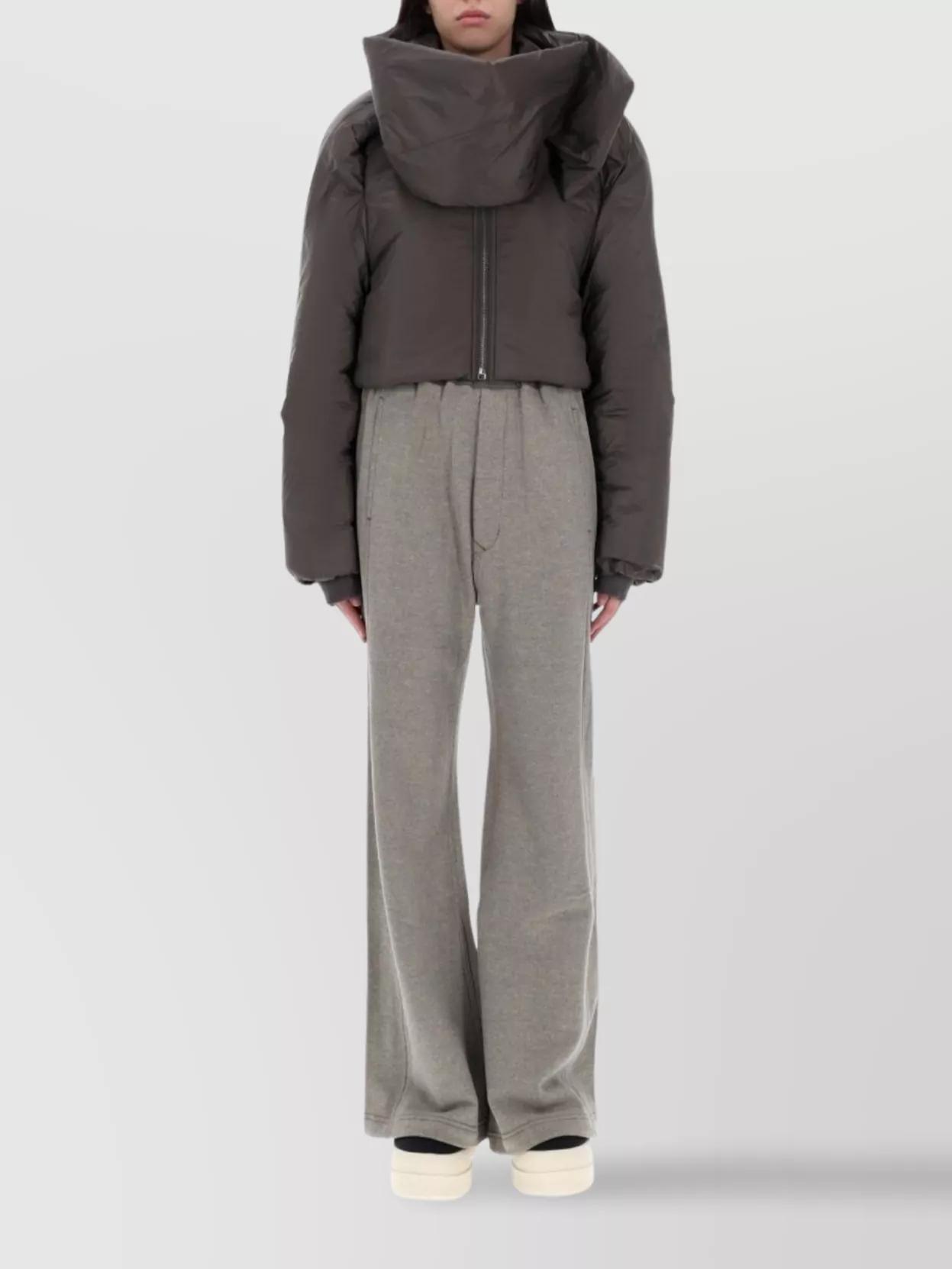 Rick Owens Cropped Puffer Coat High Collar in Gray Lyst
