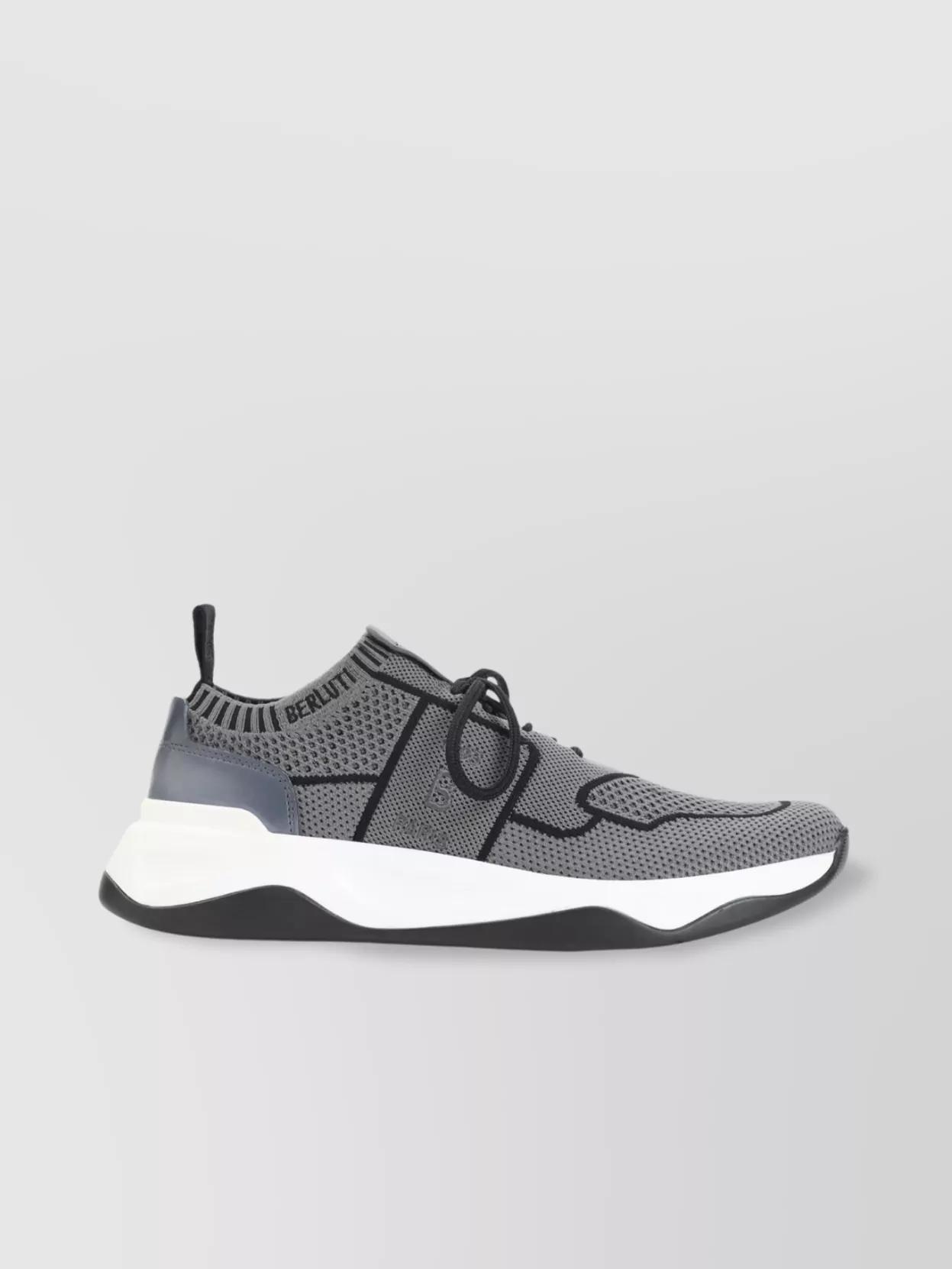 【BERLUTI】SNEAKERS Fast Track Scritto Leather And Knit Slip-On Sneaker | Berluti US