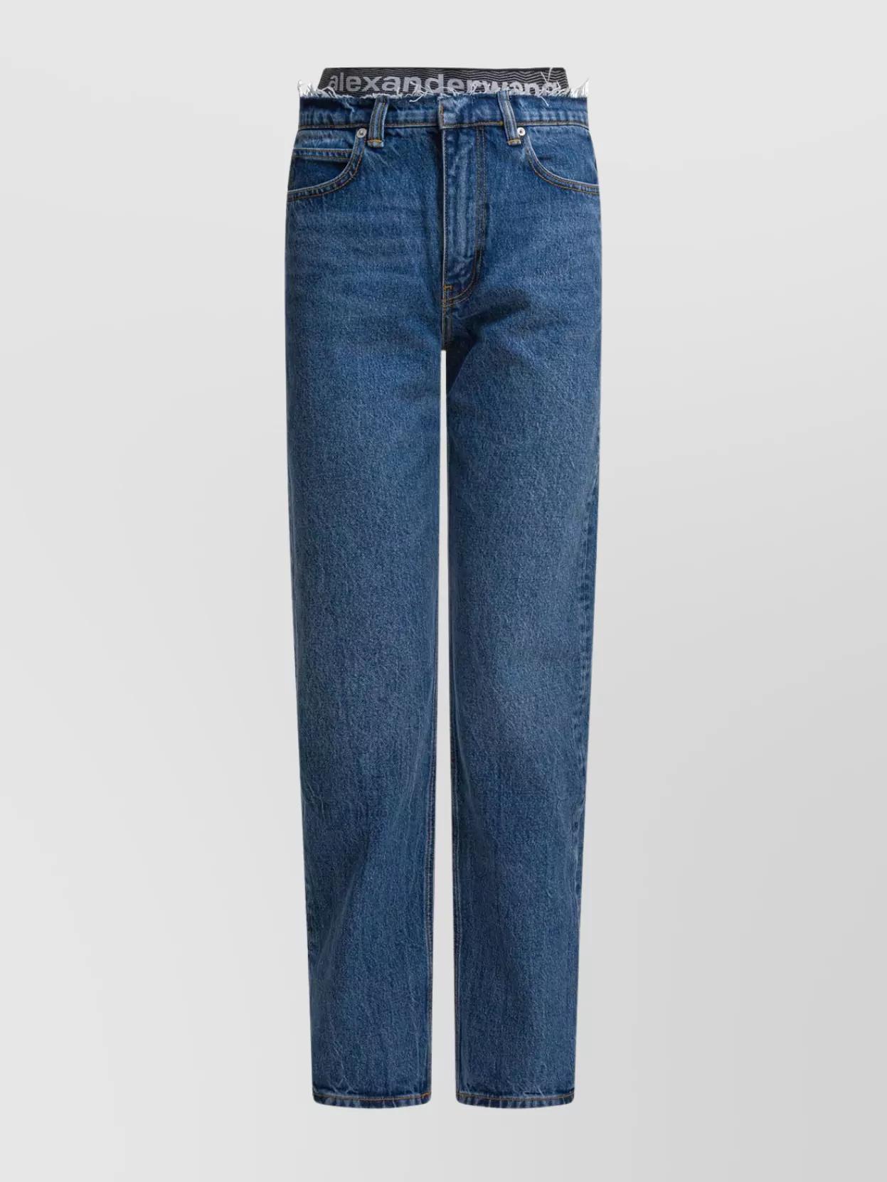 デニム・ジーパン Alexander Wang Jeans A Palloncino In Denim Logo-Embossed Balloon Jeans in VINTAGE LIGHT INDIGO