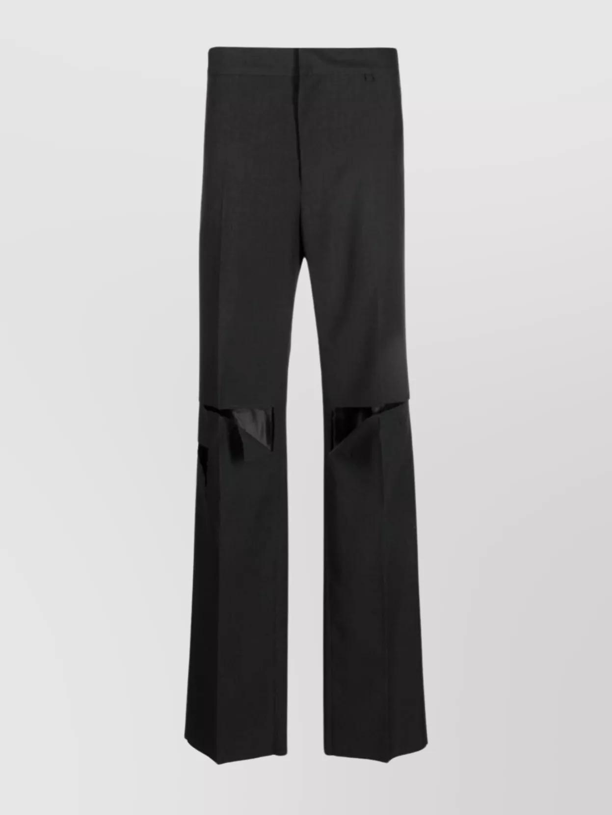 Givenchy Wool Cutout Wide-Leg Trousers in Black for Men | Lyst