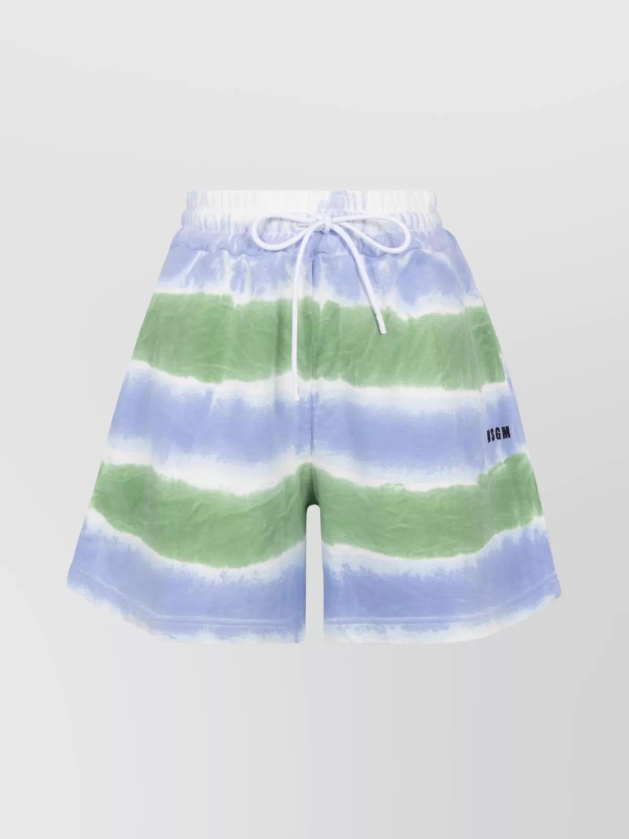 ショーツ MSGM TIE-DYE PRINTED COTTON SHORTS WITH PINCES ショーツ MSGM TIE-DYE PRINTED COTTON SHORTS WITH PINCES MSGM