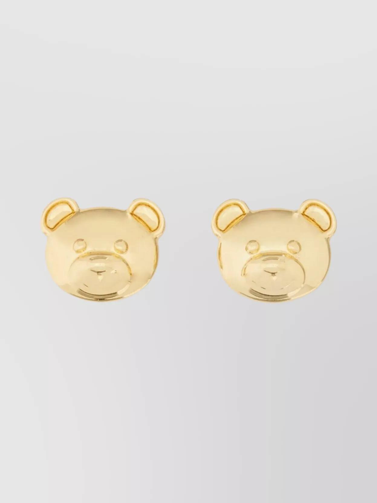 【関税込み】Moschino ゴールド スモール Teddy Bear ピアス MINT. Vintage Moschino Golden Extra Large Hoop Design Bear