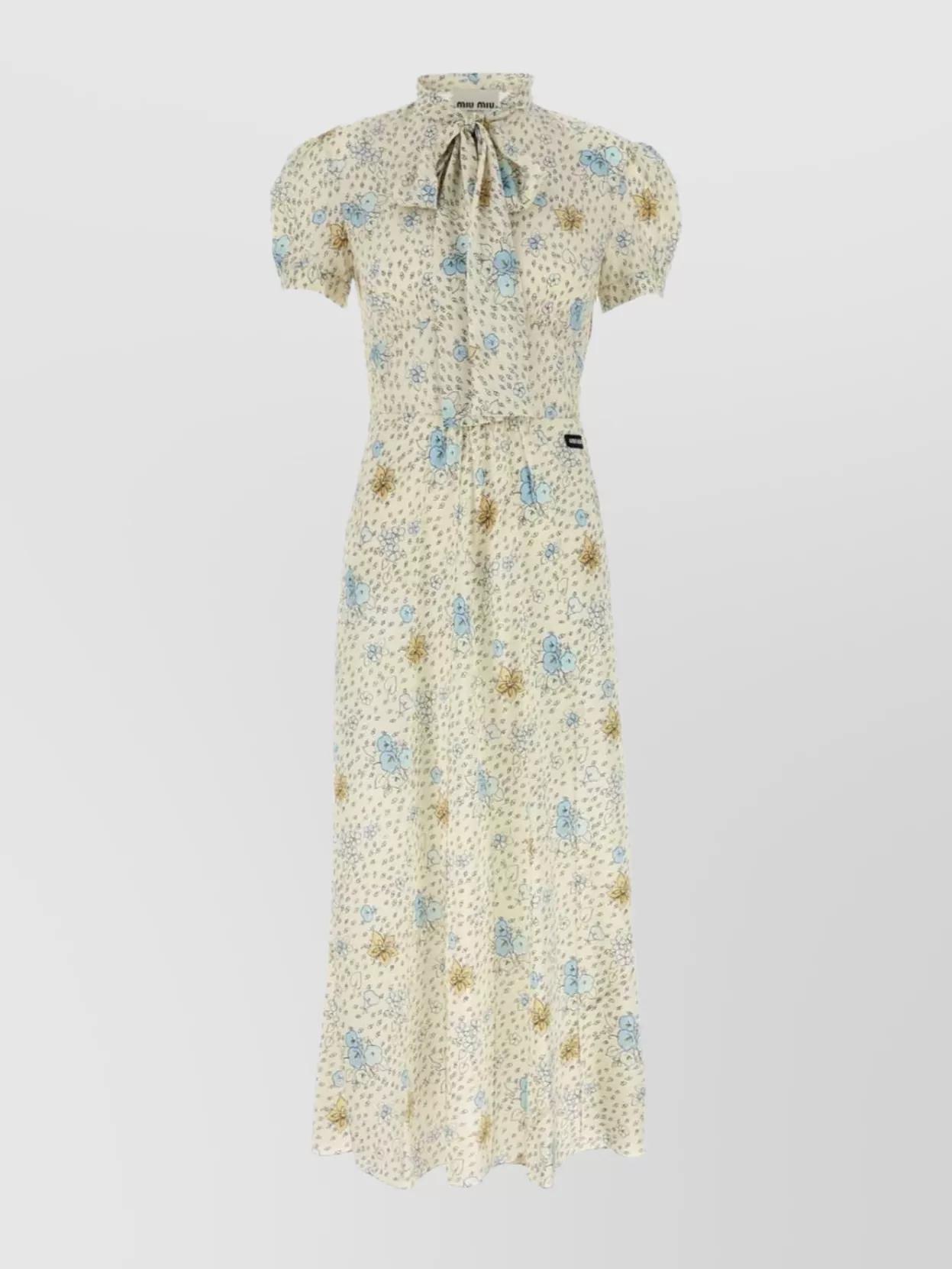 ワンピース Miu Miu Printed Silk Dress Miu Miu Floral Printed Silk Mini Dress / Multi / RRP