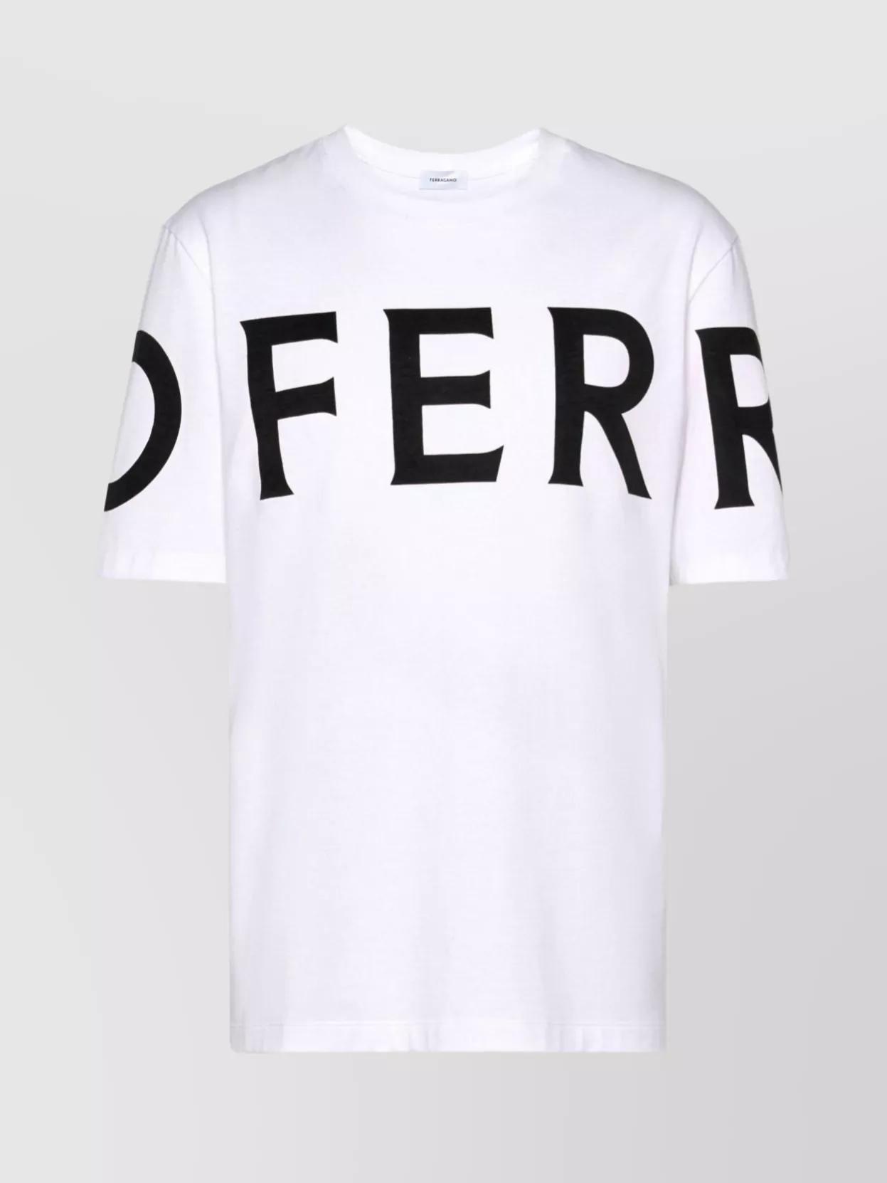 Tシャツ・カットソー Ferragamo Logo Printed Crewneck T-shirt Salvatore Ferragamo Men's Logo Printed T-Shirt () IFCHIC.COM