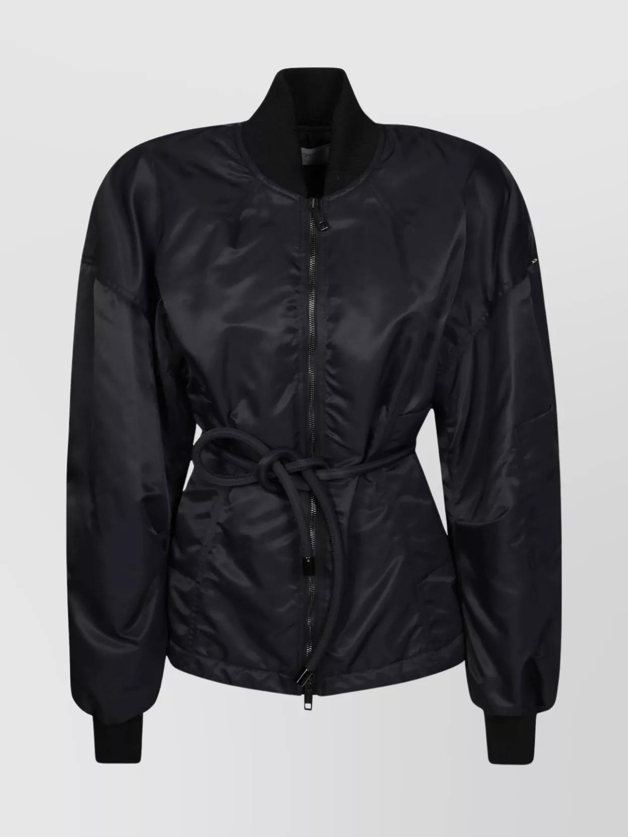 【送料&関税込】SportMax Zebu Bomber Jacket Sportmax Zebu bomber jacket in black technical fabric | H-Brands
