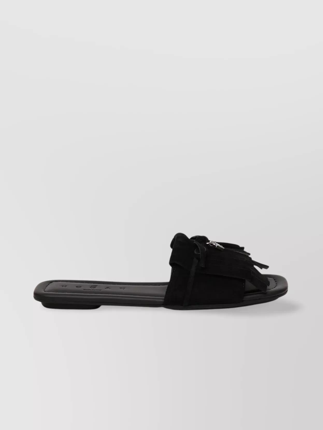 サンダル・ミュール Hogan Flat Sole Sandals With Wide Tassel-Adorned Strap Hogan Flat sandals for Women | Online Sale up to 82% off | Lyst