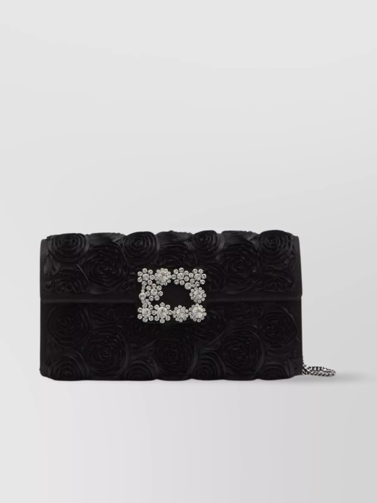 クラッチバッグ Roger Vivier Flower Buckle Pouch Roger Vivier Flower Strass Buckle Clutch Bag