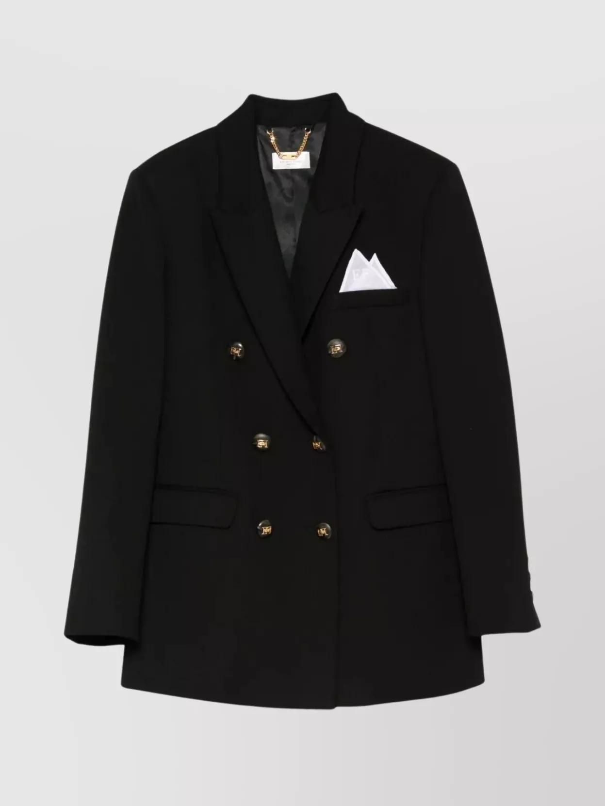 ジャケット ELISABETTA FRANCHI Double-breasted wool blazer Elisabetta Franchi Double-breasted Wool Blazer Blazer And
