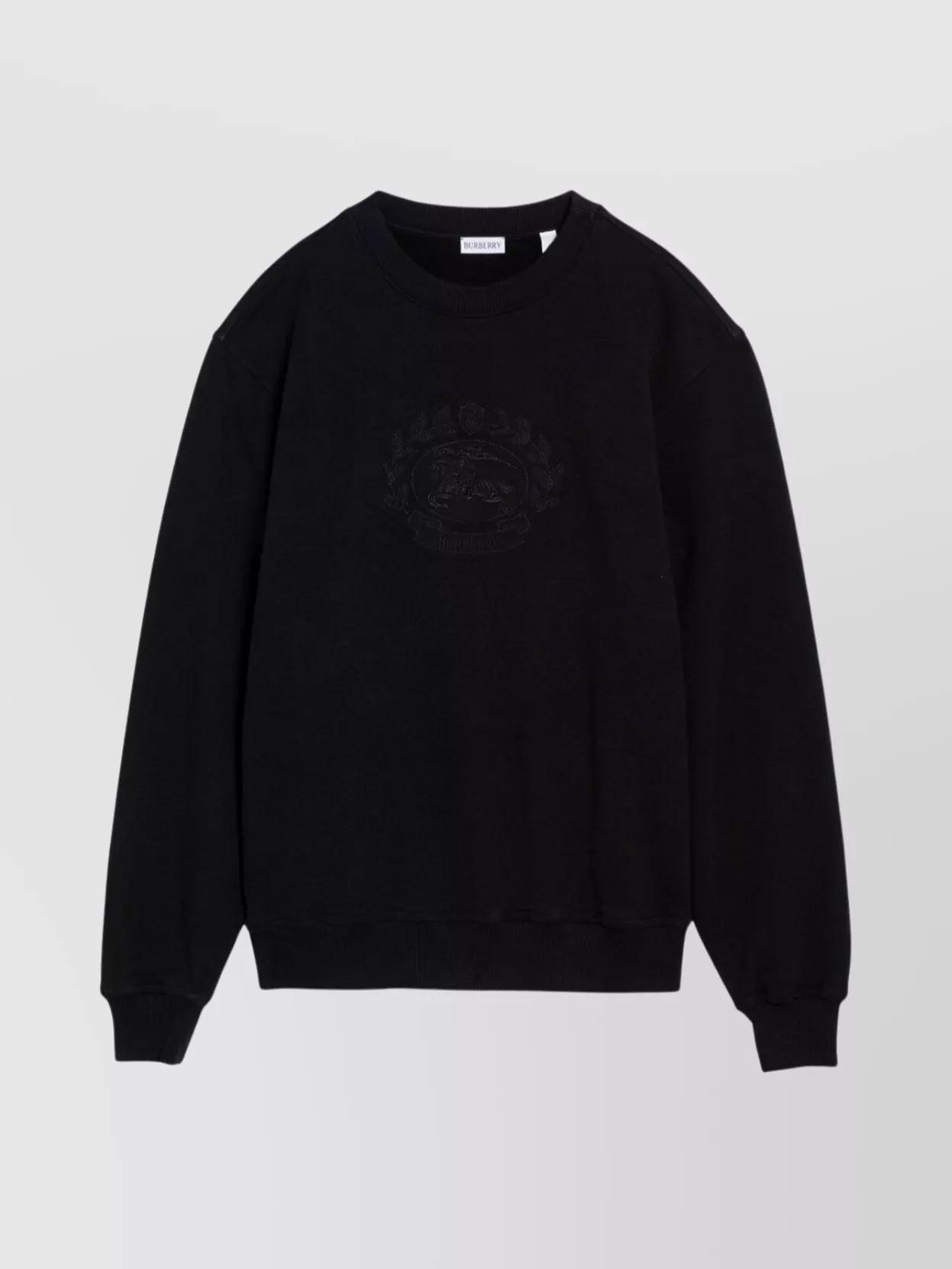 スウェット・トレーナー BURBERRY BLACK COTTON CREW-NECK SWEATSHIRT WITH LOGO Burberry - Cotton crew-neck sweatshirt