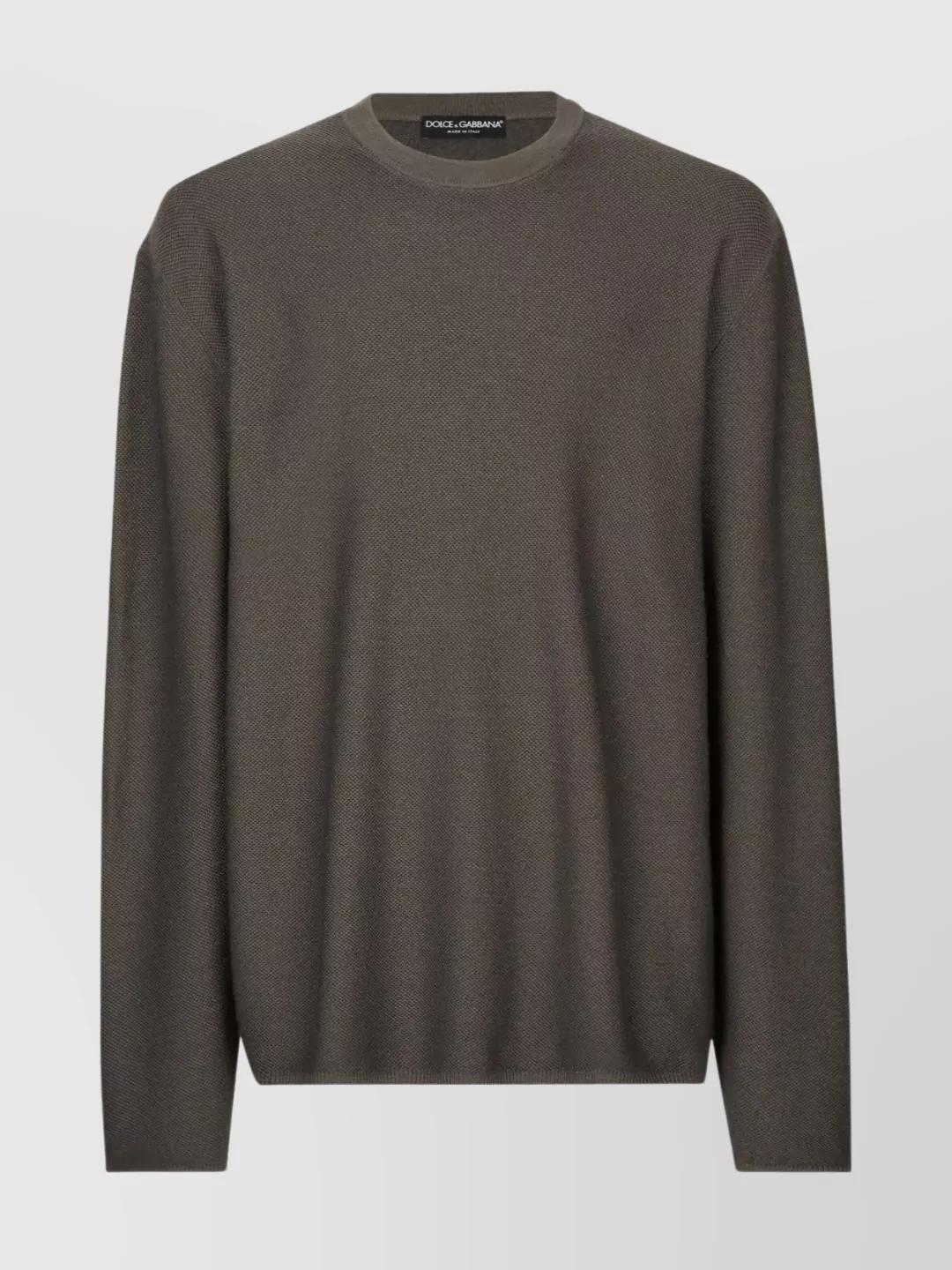 【関税＆送料込み】Dolce & Gabbana Ribbed Cotton Crew-Neck DOLCE & GABBANA Sweater White Logo Cotton Crew Neck Pullover