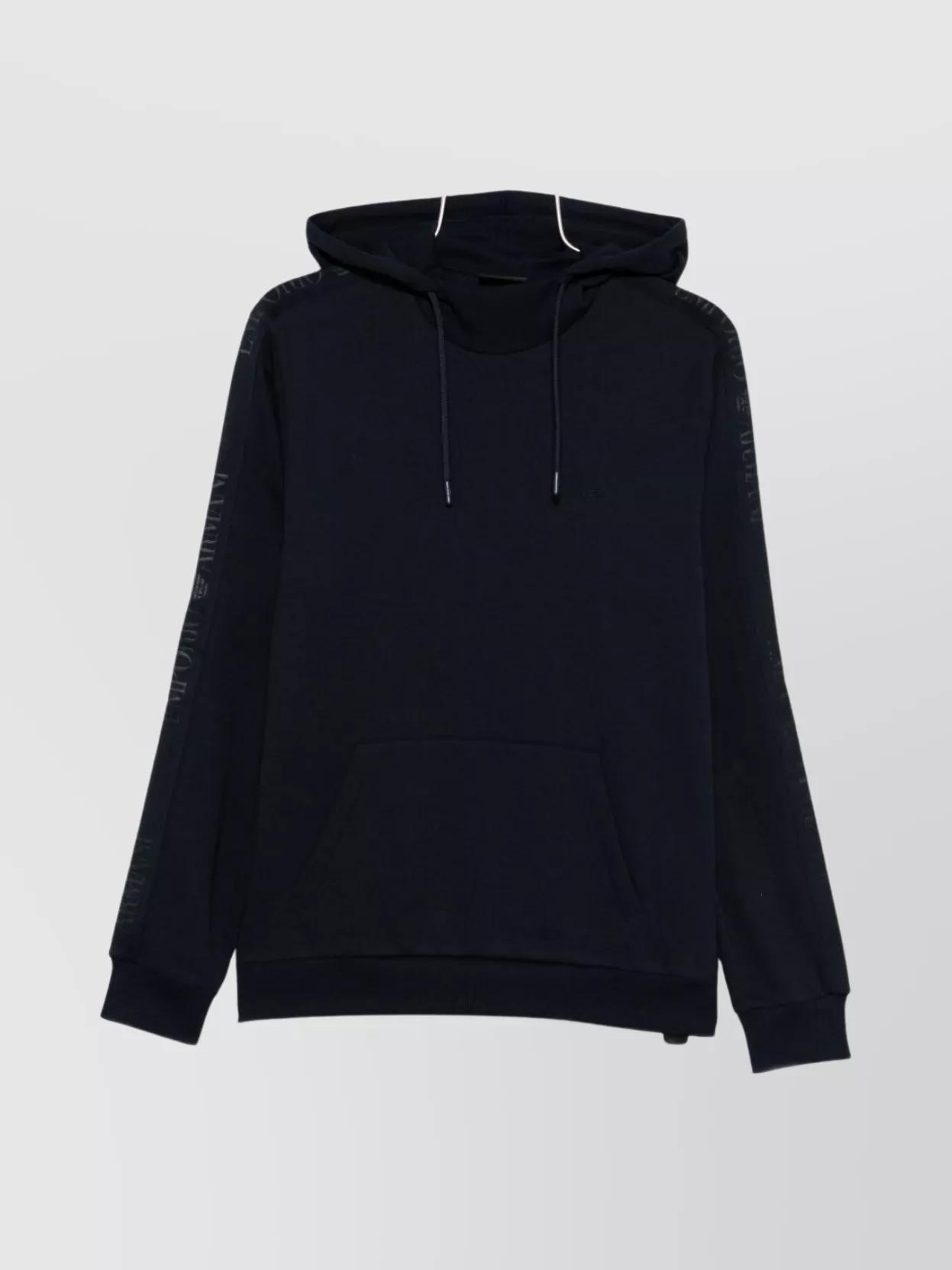 【EMPORIO ARMANI】 Men's Embroidered Logo Jersey Hoodie ★ French Terry Cotton Hoodie with Logo | Armani Exchange