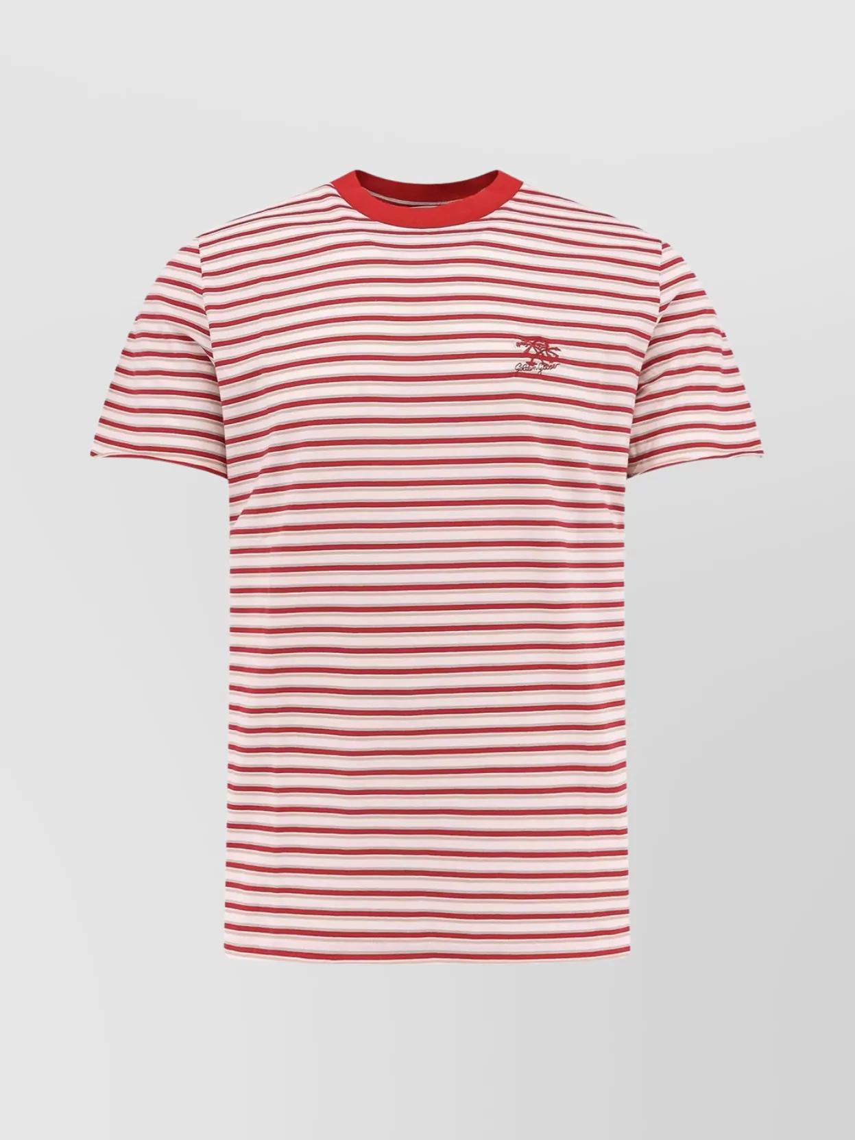 Tシャツ・カットソー GOLDEN DELUXE BRAND Striped cotton t-shirt with logo Golden Goose Striped Cotton T-Shirt Logo in Red for Men | Lyst