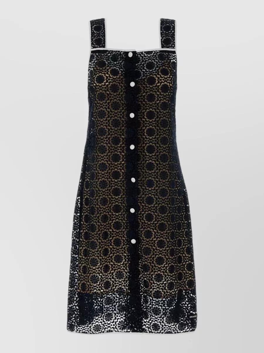 knee length dresses for ladies Miu Miu Lace and Silk Pleated Dress