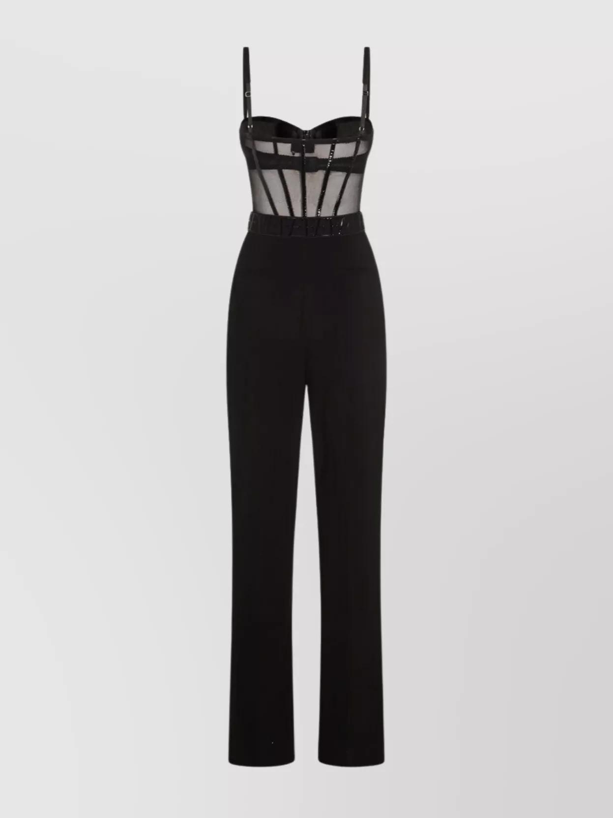 ワンピース ELISABETTA FRANCHI Strapless jumpsuit with waist belt Nero Elisabetta Franchi Jumpsuits – Khloefemme