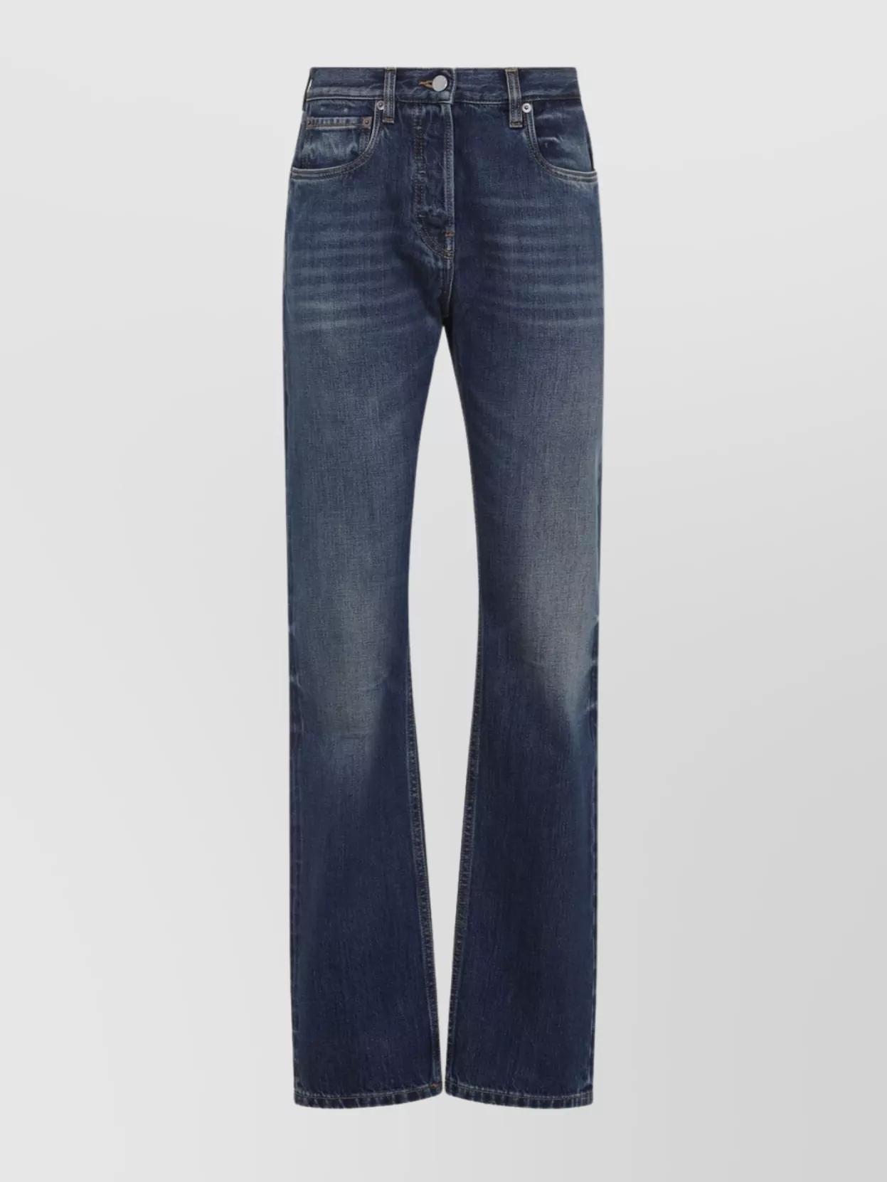 【関税＆送料込み】Prada Wide-Leg Jeans Logo wide-leg jeans in blue - Prada | Mytheresa