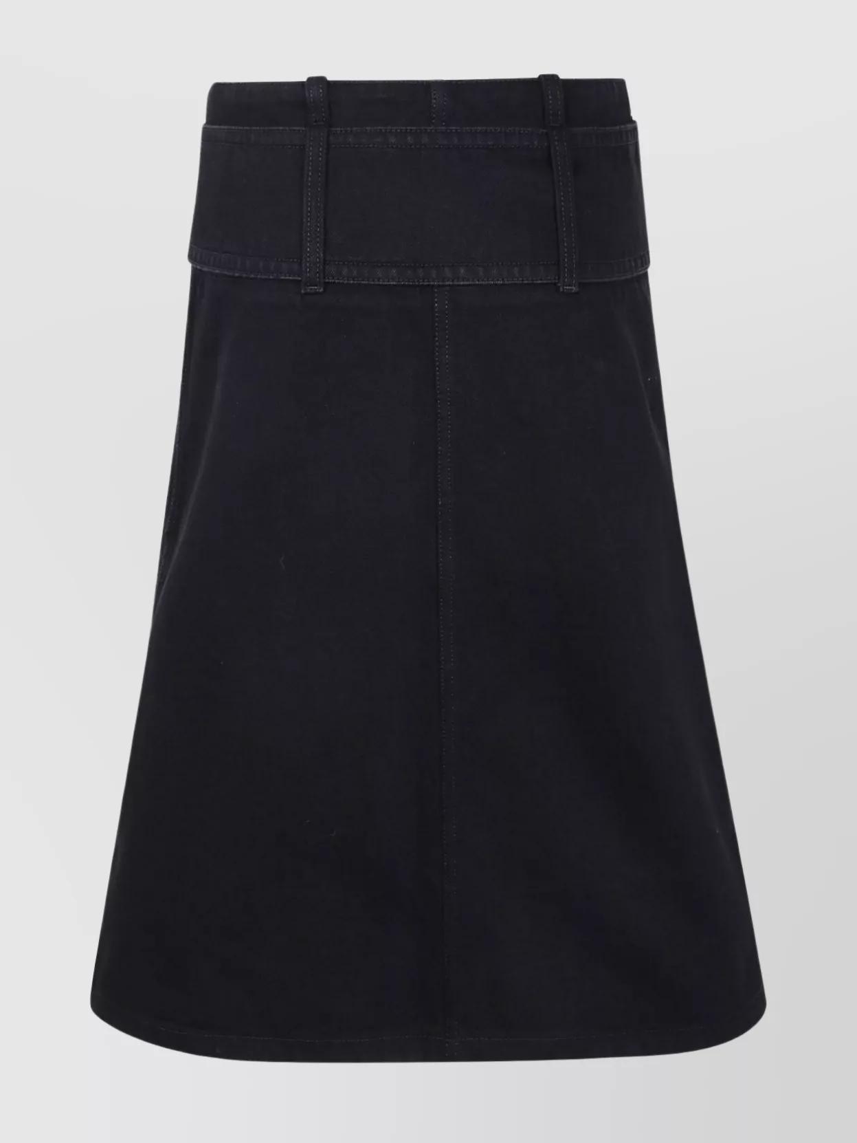 Patou Midi Skirt With Zipper And Belt in Black Lyst UK - Main Image