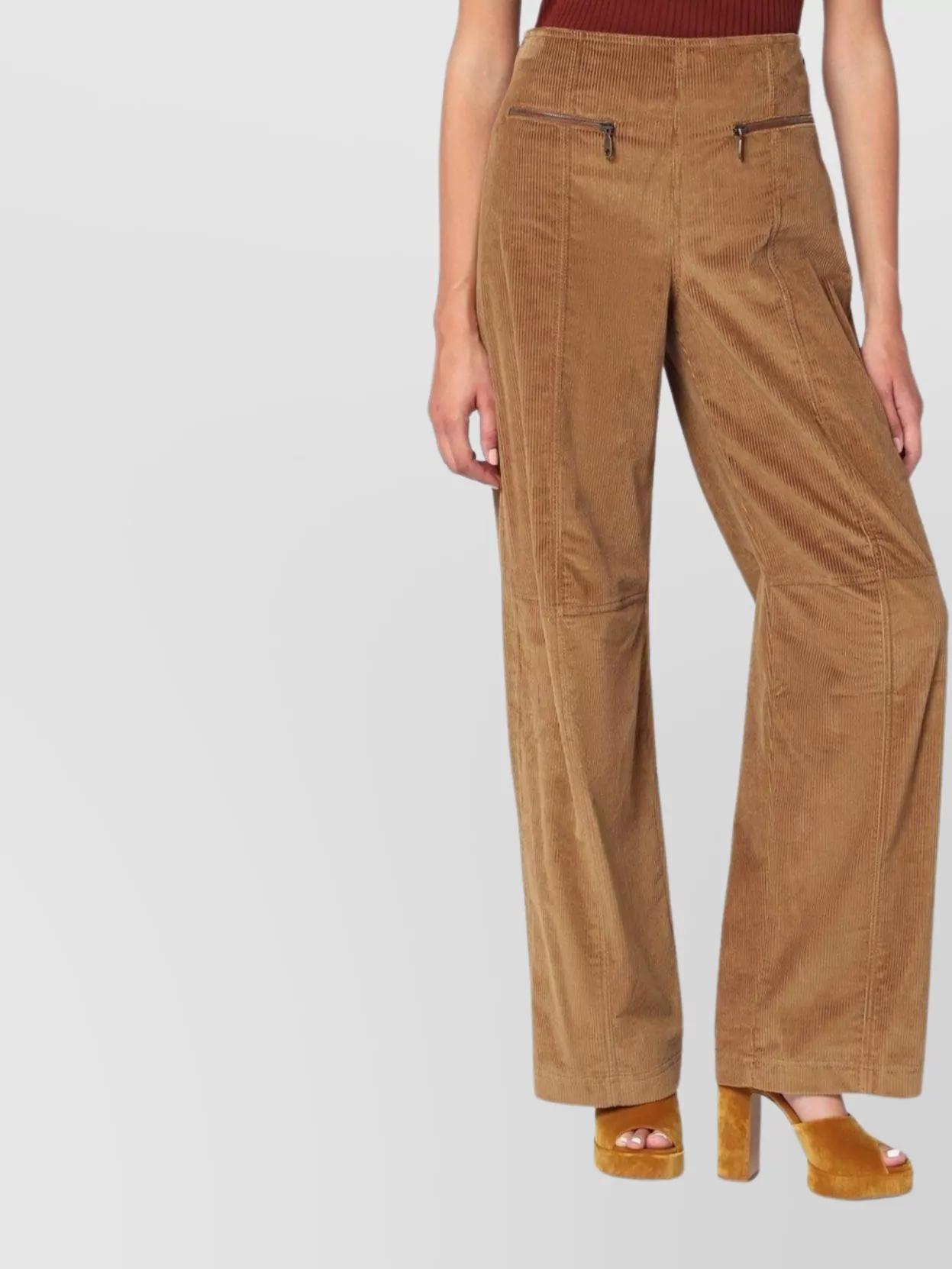パンツ ETRO Women Straight Pants WREA0033 99SADC6X0811 Brown ETRO Velvet straight-leg pants | NET-A-PORTER