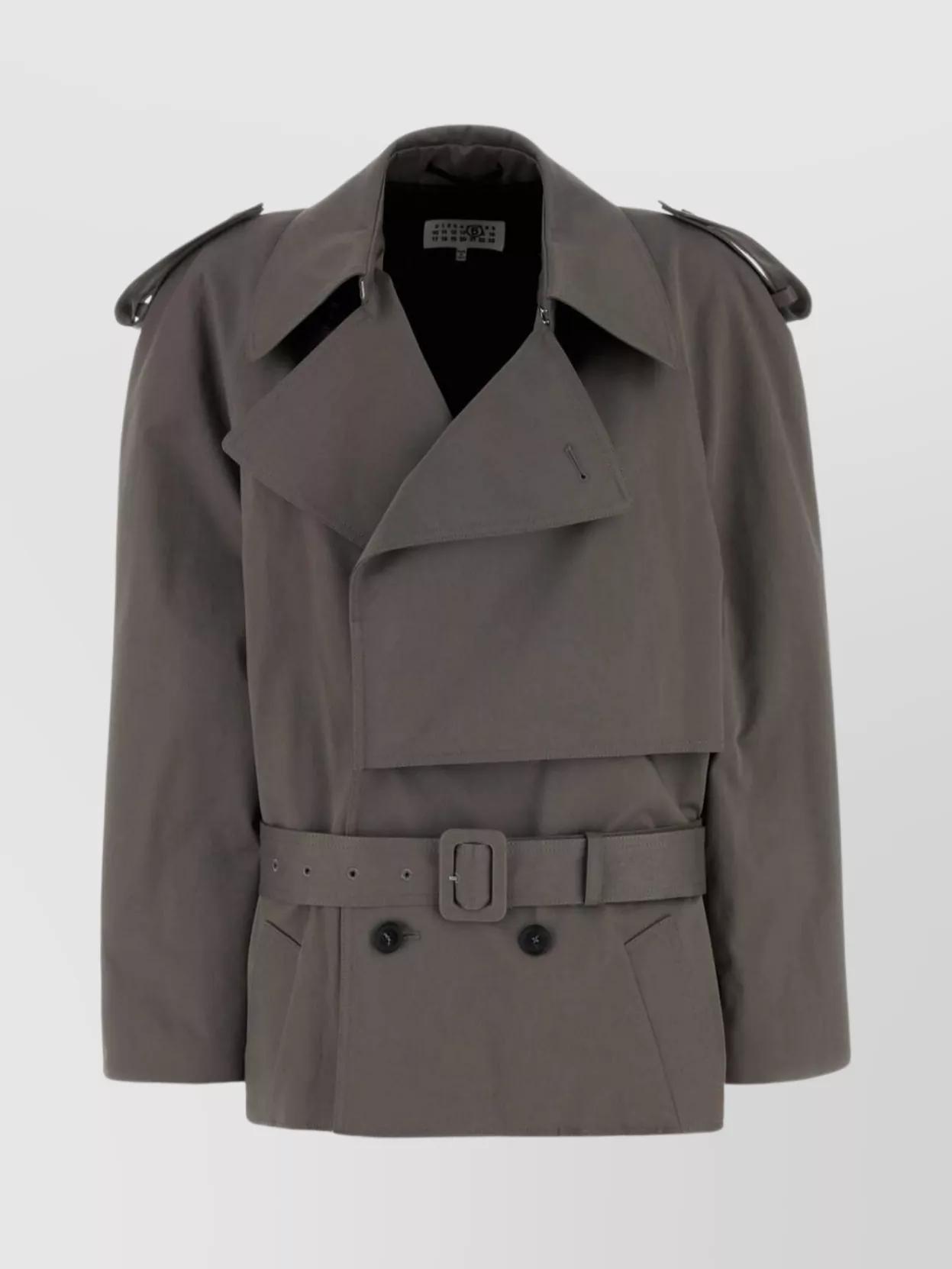 トレンチコート MM6 Maison Margiela Dark grey stretch cotton trench coat MM6 Maison Margiela Trench Coat | Shopbop