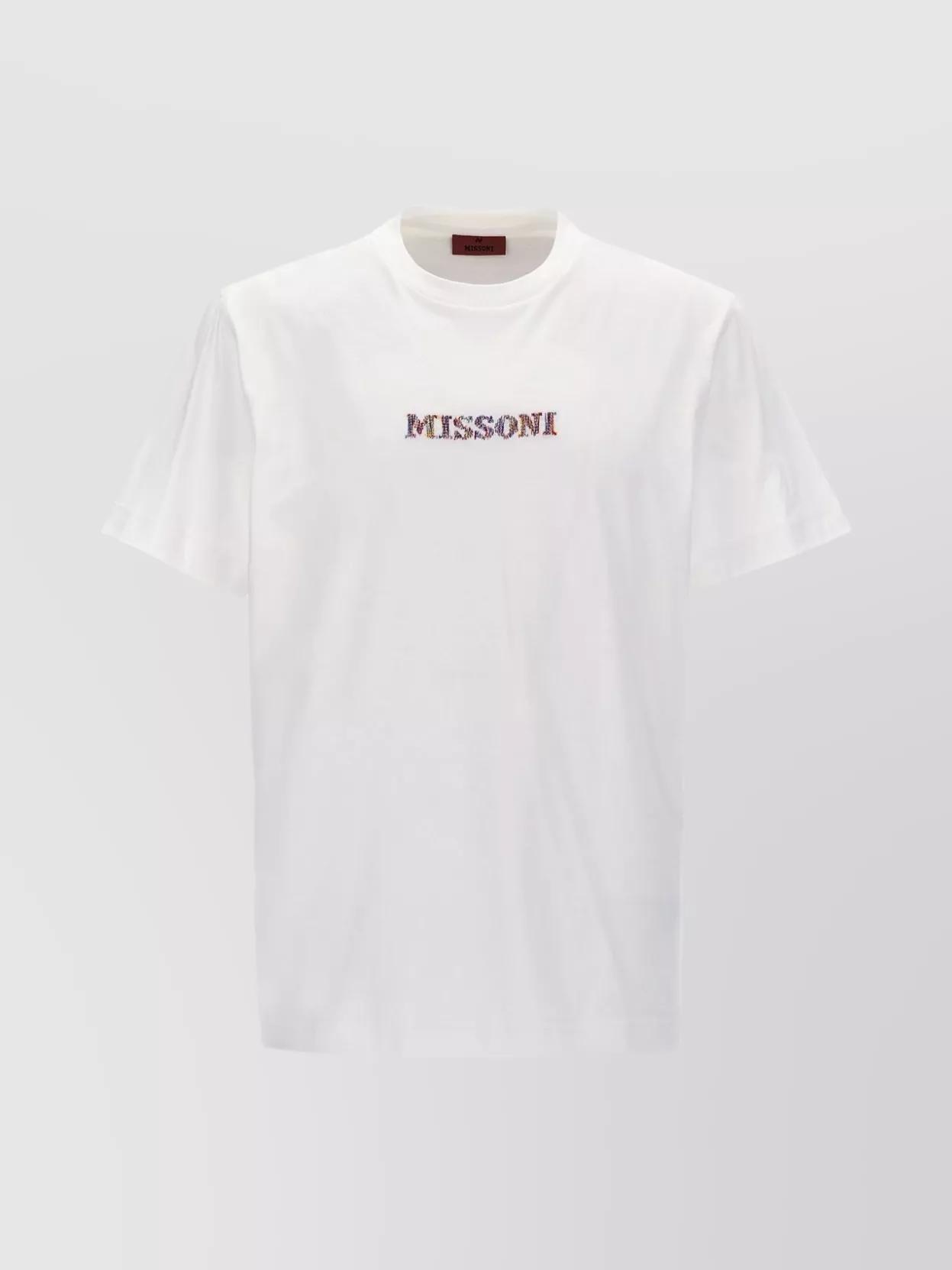 【関税込】◆MISSONI ミッソーニ◆ロゴ コットン Tシャツ Cotton jersey T-shirt with zig zag embroidery