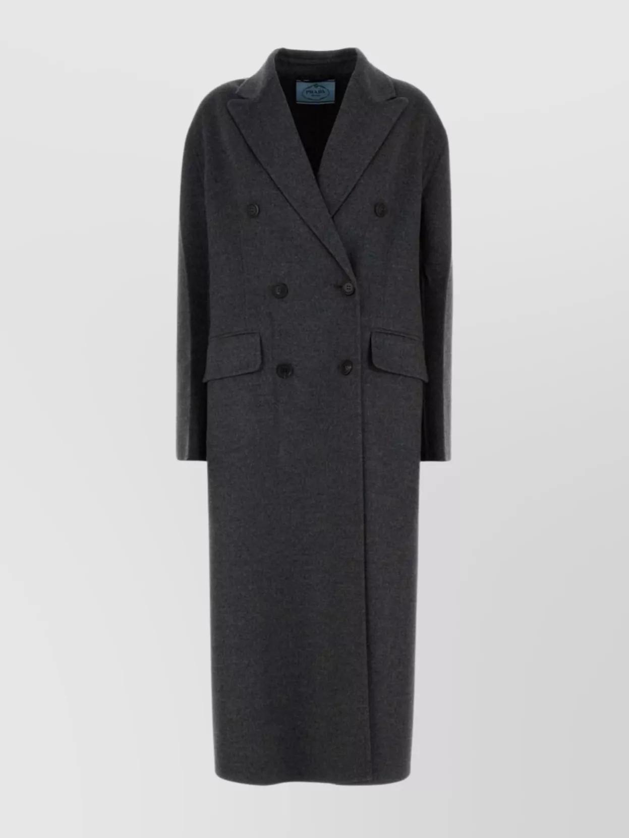 【関税&送料込】Prada Midnight Blue Wool Blend Coat Prada Midnight Blue Wool Blend Coat | italist