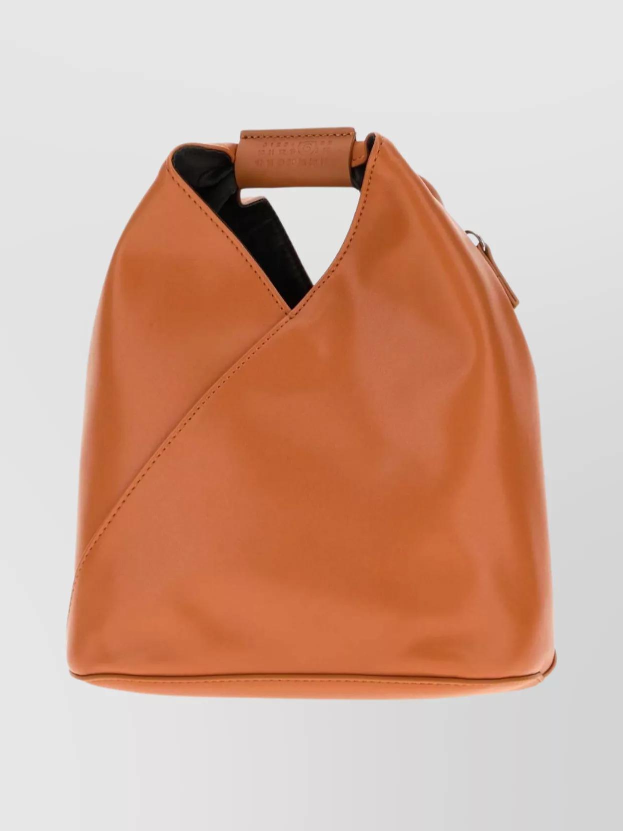 ショルダーバッグ・ポシェット Mm6 By Maison Margiela Brown Textured Handbag With Rounded Mm6 By Maison Margiela Brown Textured Handbag With Rounded
