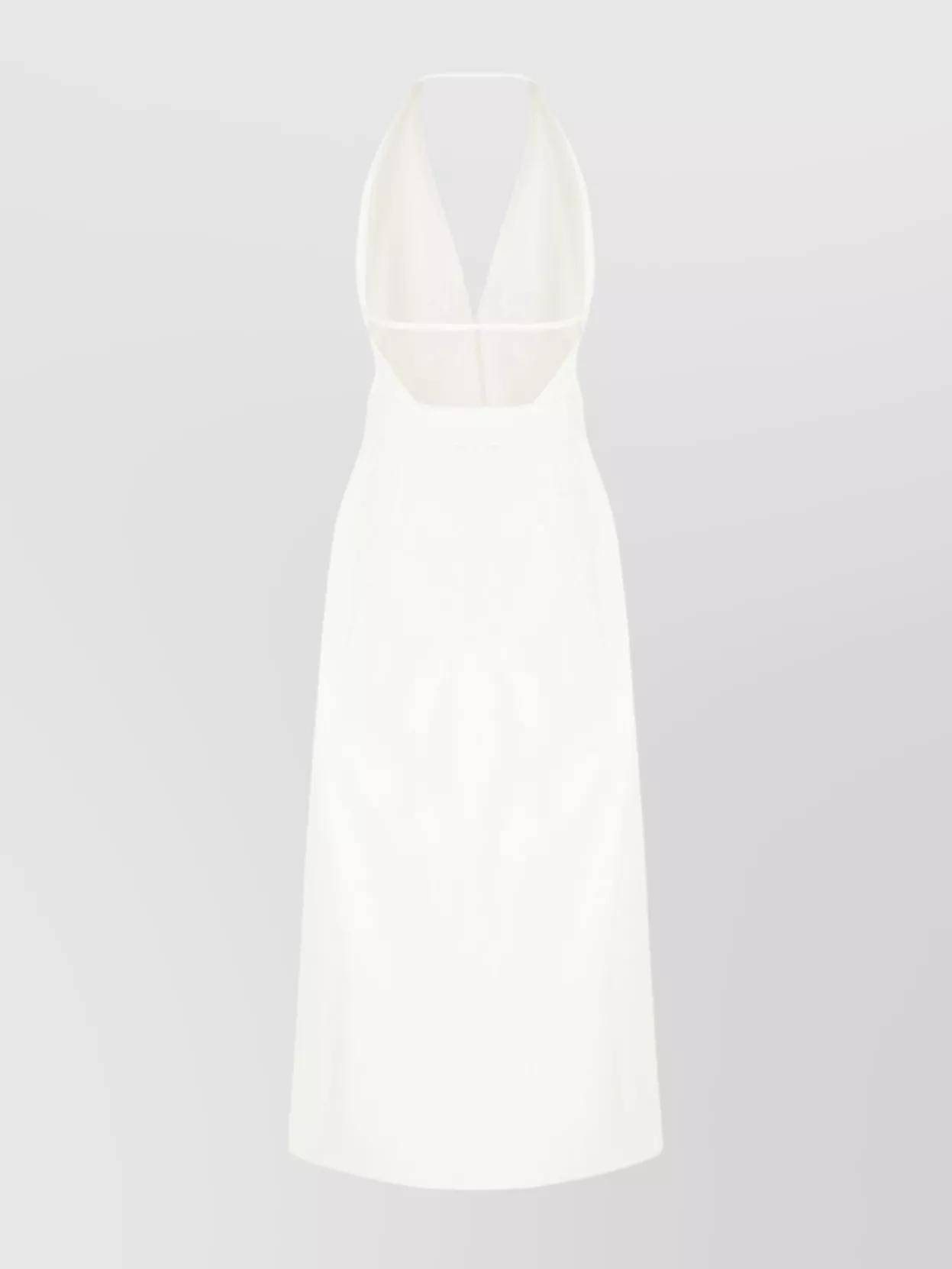 maxmara white backless dress Max Mara Europa Canvas Maxi Dress