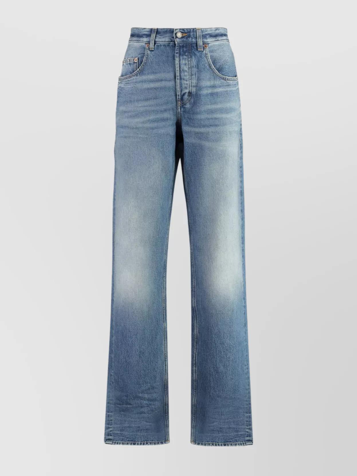 デニム・ジーパン [Saint Laurent] High-rise 'v' jeans with belt loops Saint Laurent 90's Slim Jeans in Denim | Saks Fifth Avenue