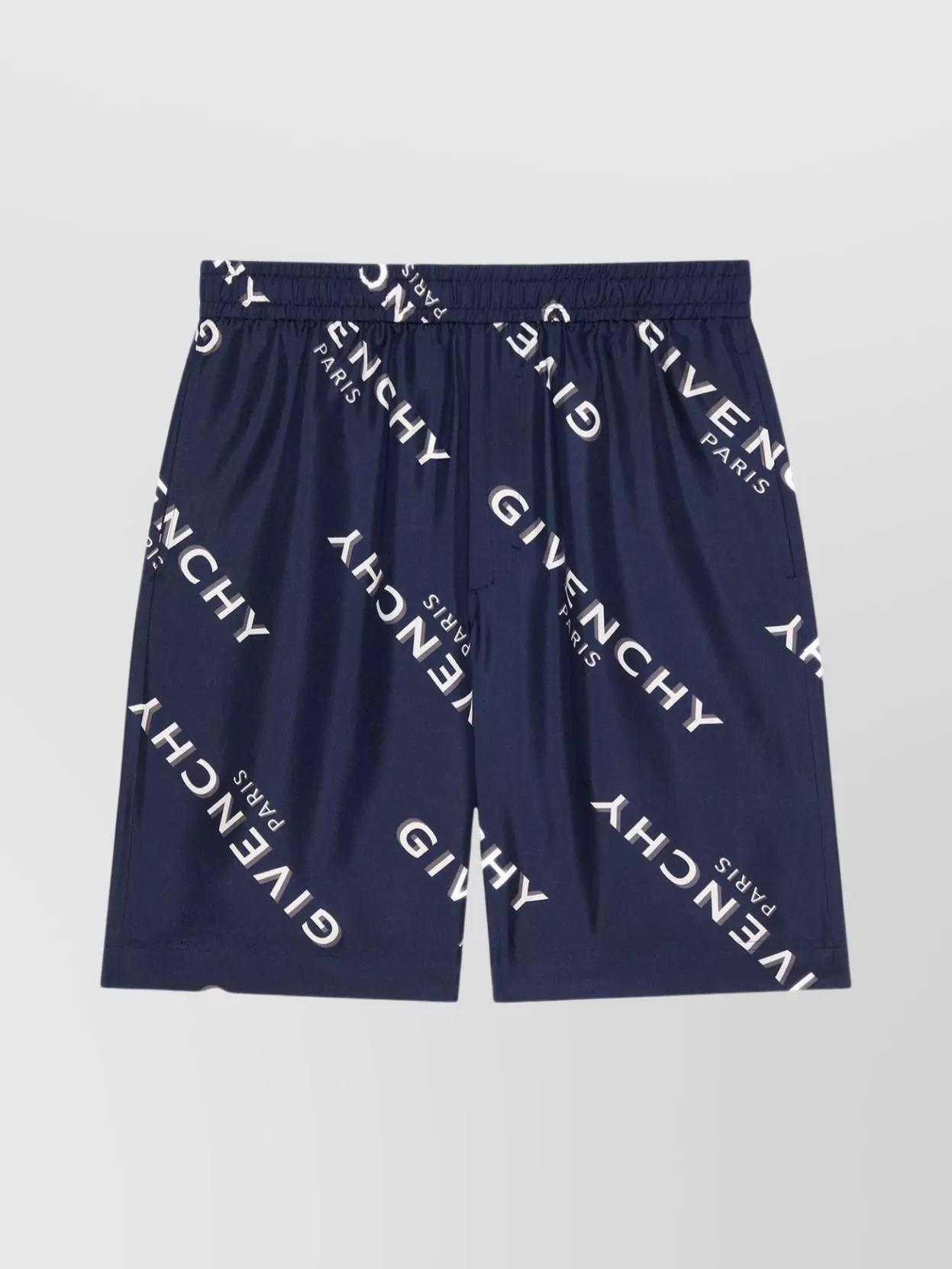 ショートパンツ Givenchy Navy Blue Wool Shorts Bermuda shorts in satin in - navy | Givenchy US