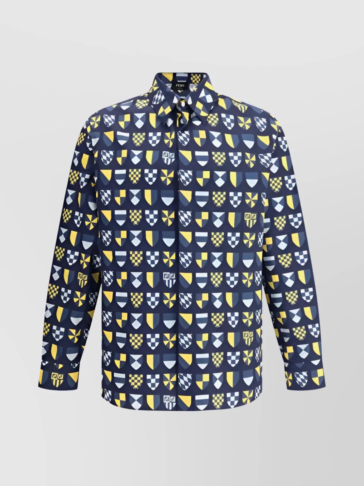 Fendi Shirt Featuring Multicoloured Banners in Blue for Men Lyst UK