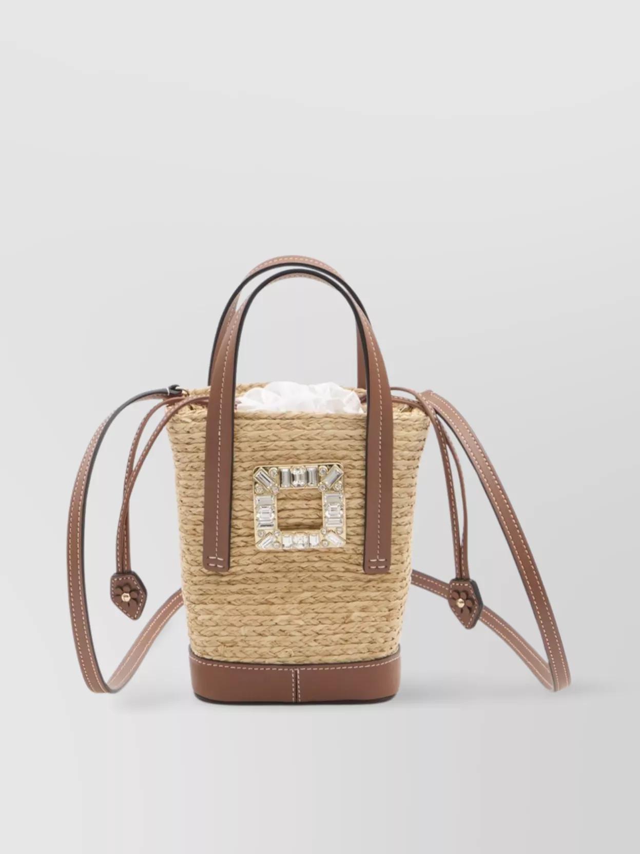 【関税&送料込】Roger Vivier Bag Viv' Skate Small Shopping Bag in raffia Multicolour Woman