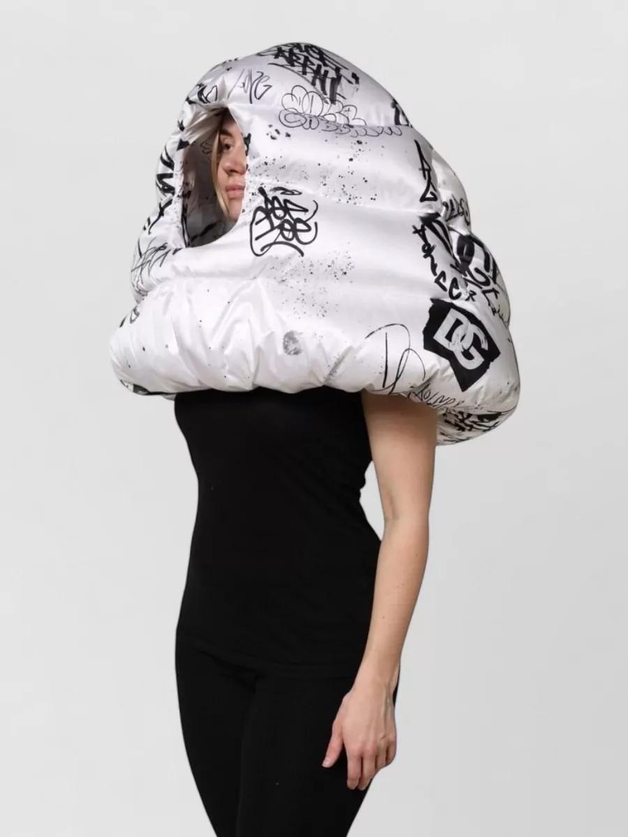 Dolce & Gabbana White Polyester Printed Hood Quilted Hat Womens Dolce & Gabbana White Polyester Printed Hood Quilted Women main image 4